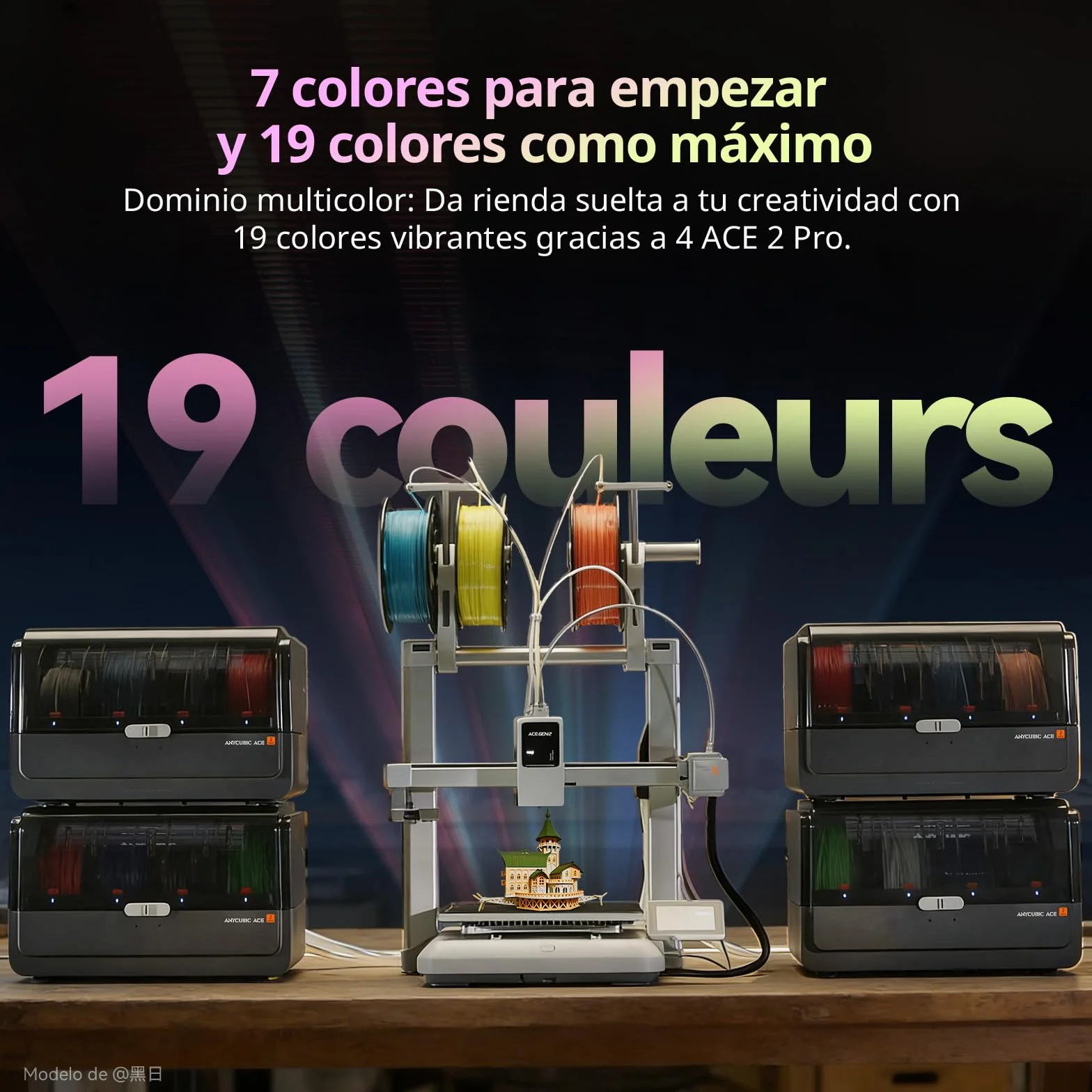 ANYCUBIC Kobra X Combo Impresora 3D, Impresión Multicolor, Secado e Impresión al Mismo Tiempo, Alta Velocidad 600 mm/s, Tamaño de Impresión 260 x 260 x 260mm,Funciona con los Principales Filamentos