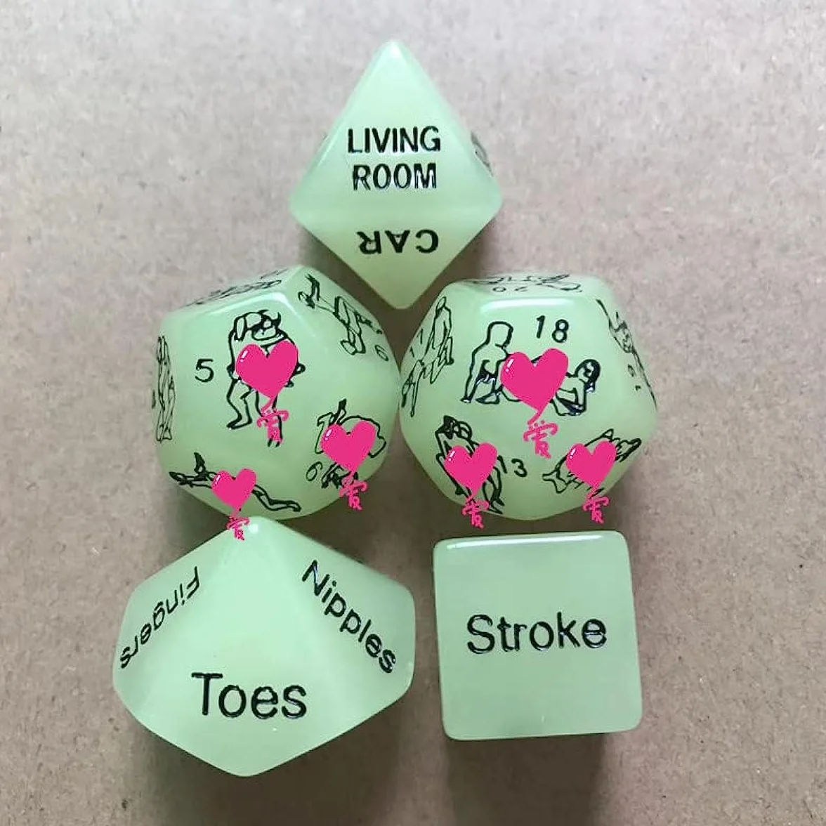 5 Dados Verdes Que Brillan En La Oscuridad, Juego Divertido, Regalo