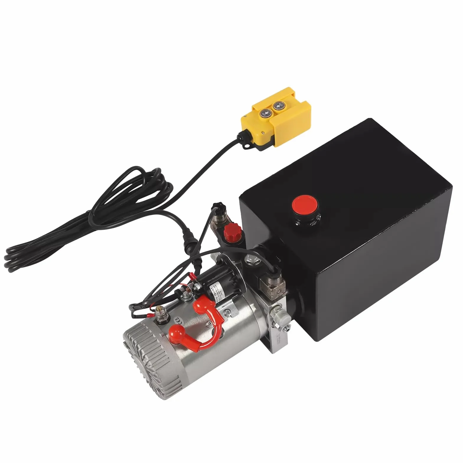 Agregado hidráulico de 12V Bomba hidráulica de 2850R/MIN Bomba hidráulica de doble efecto Paquete de potencia hidráulica Bomba de remolque basculante con control remoto