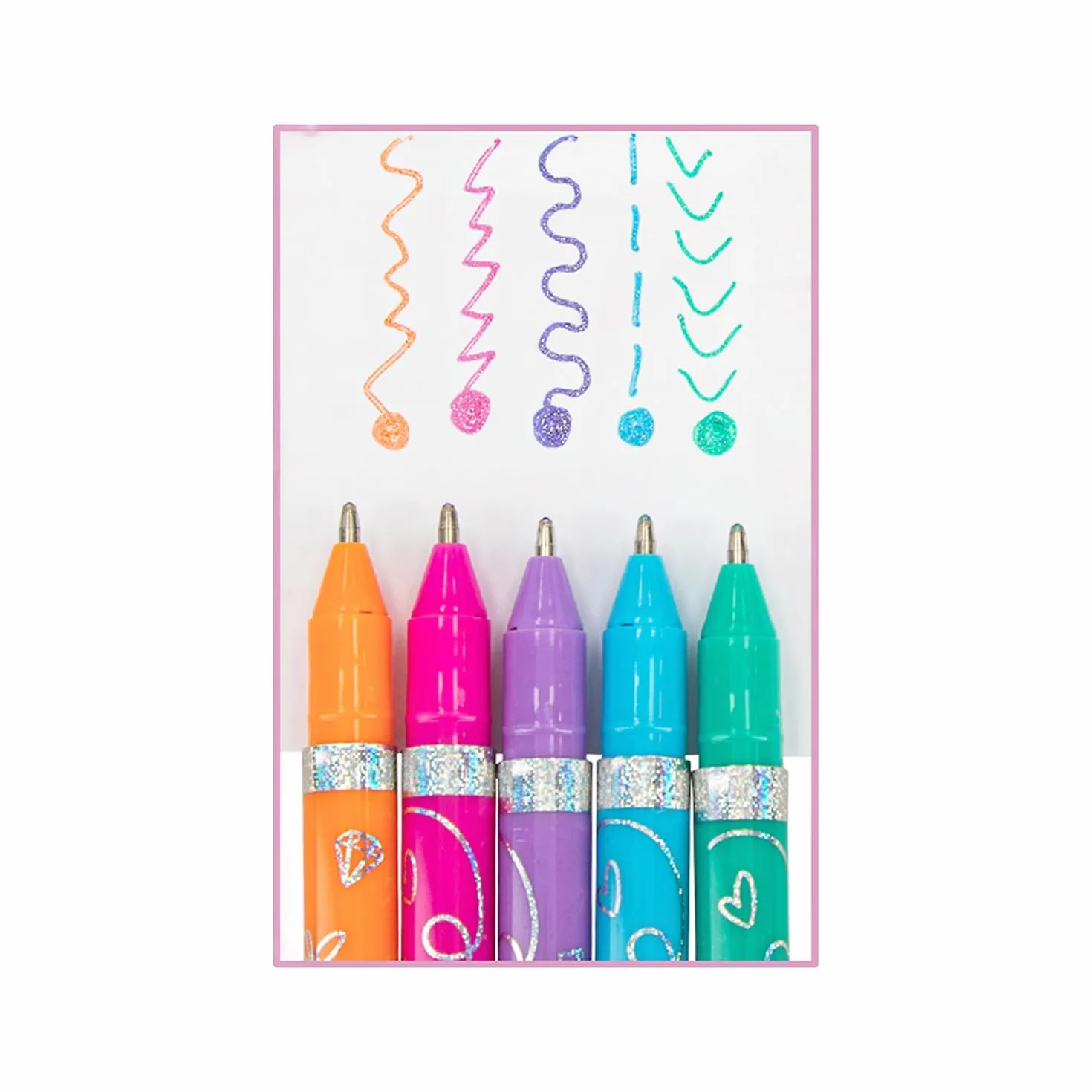Depesche TOPModel Set rotuladores gel purpurina estuche transparente 5 colores