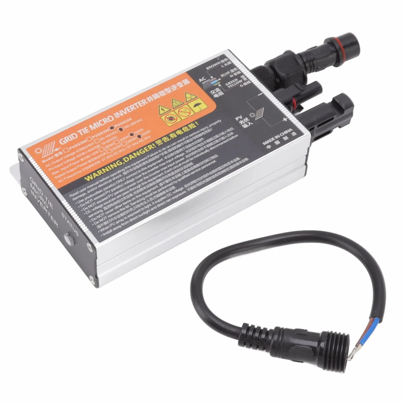 Inversor de lazo de cuadrícula, Microinversores para paneles solares Microinversor Solar Grid Tie 18‑60V inversor solar con alta tasa de conversión para pequeños sistemas solares