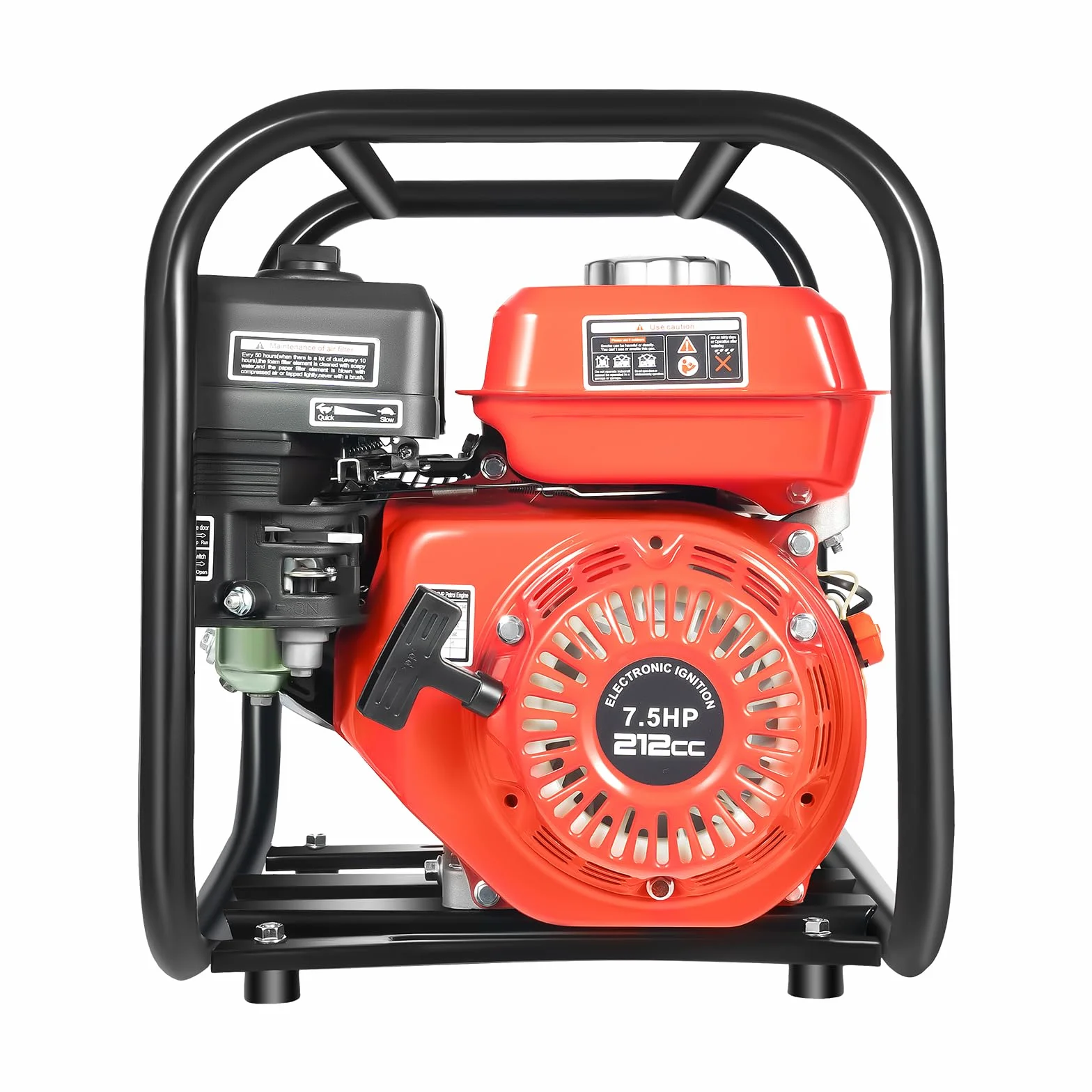 Bomba de agua de gasolina de 7,5 CV, bomba de jardín, bomba de estanque, motor de 4 tiempos, cilindro único, 3600 rpm, 30 m, altura de extracción de 2 pulgadas, diámetro de entrada, volumen de