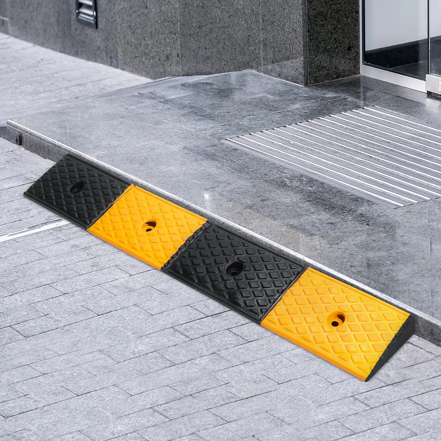 Rampa de bordillo de goma de 5 cm para automóviles, umbrales de puerta