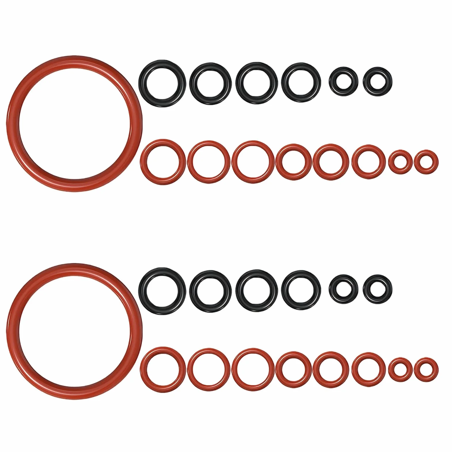 Juntas Tóricas Saeco 30 Unidades Silicona O-Rings Kit Mantenimiento Compatible Cafeteras Automáticas Negro Rojo
