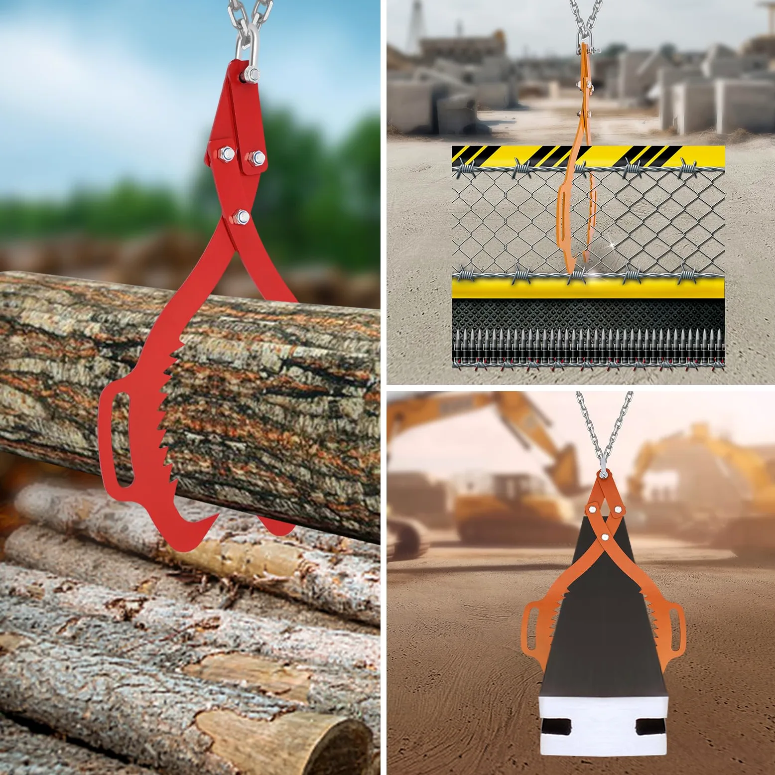 Alicates de carga para madera, 30 pulgadas, pinzas para troncos de madera, pinzas para troncos de árboles, alicates de arrastre para troncos de árboles, diámetro del tronco de hasta 700 mm, capacidad