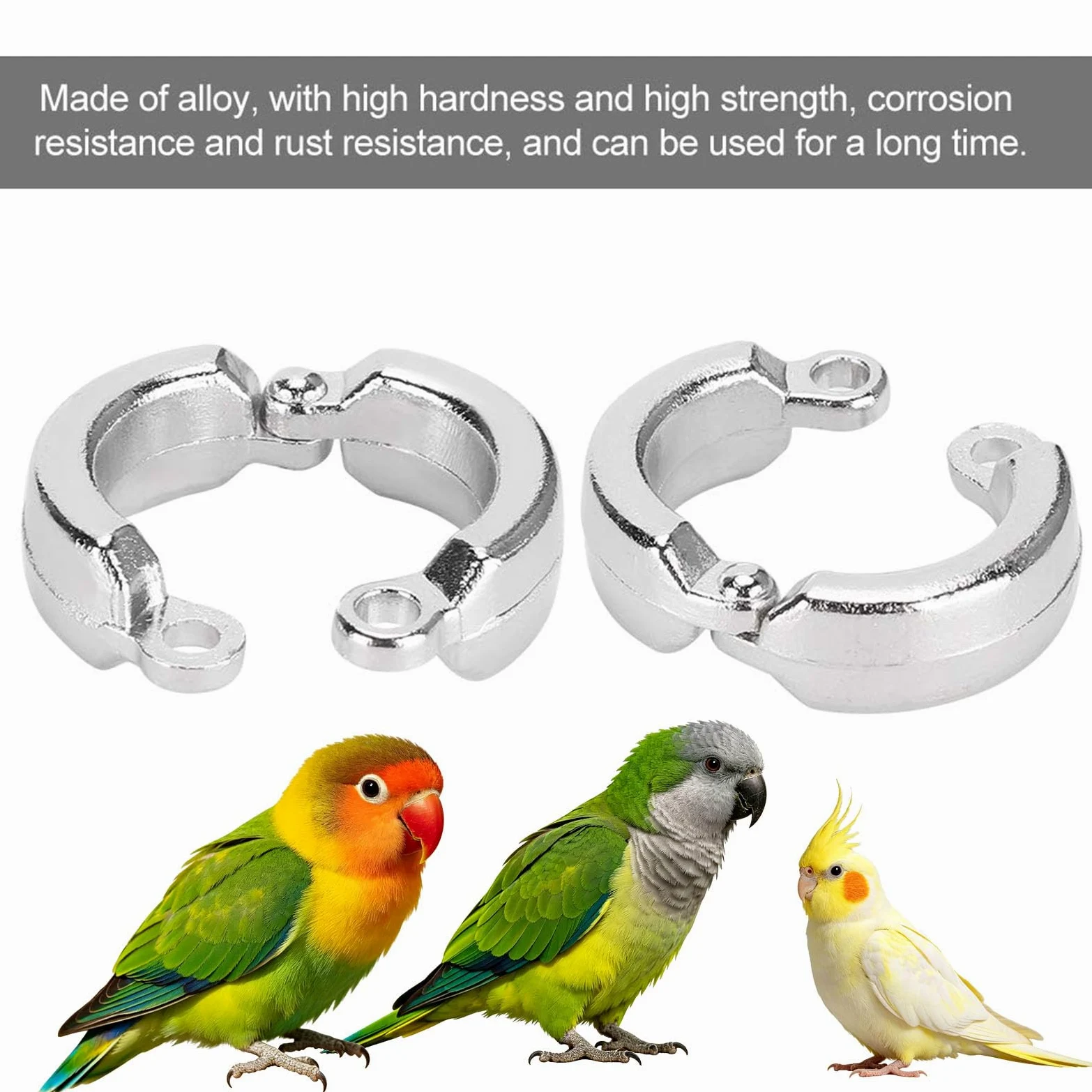 pájaro con las piernas cerradas, Patas de loro for entrenamiento aves, actividad con mosca al aire libre, cadena for pies, tobillo 4-15mm(100 pieces,15mm)