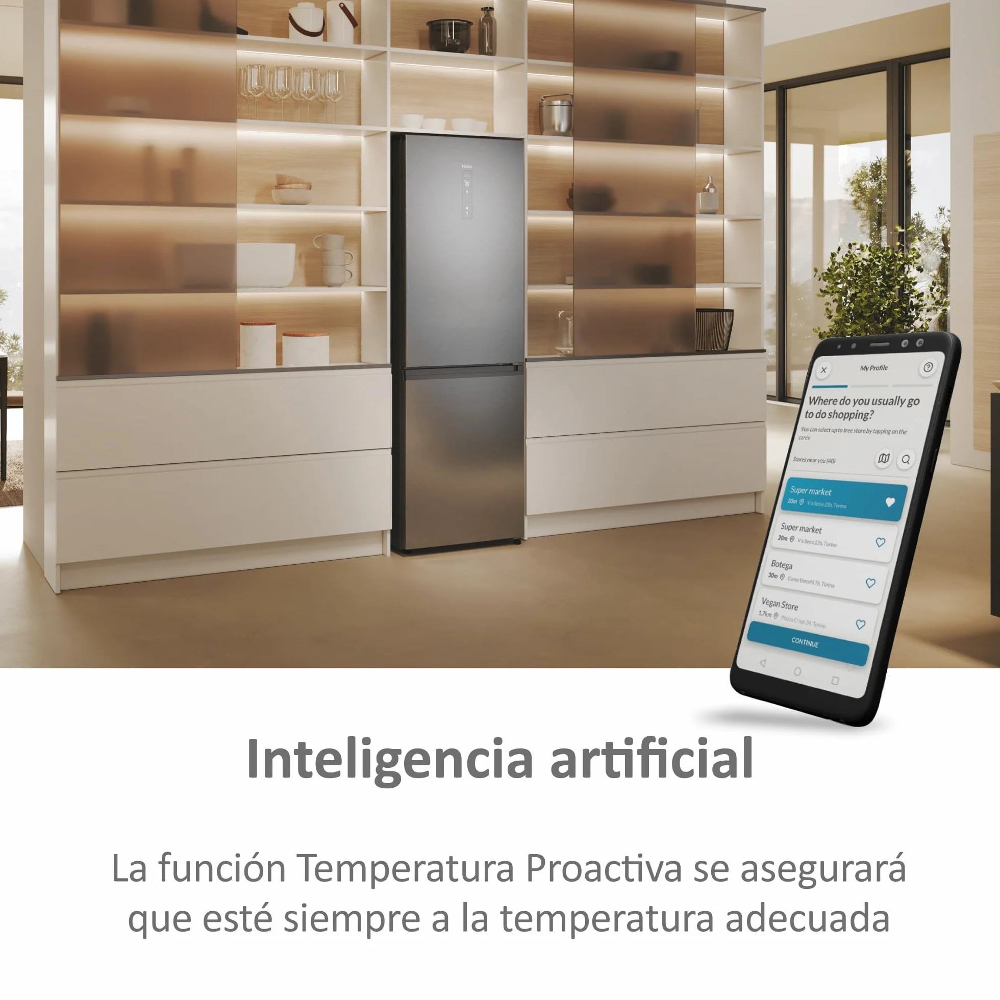 Haier Frigorífico Combi 2D 60 Series 5 Pro HDPW5618CNPK 352L Total No Frost Motor Inverter Inox