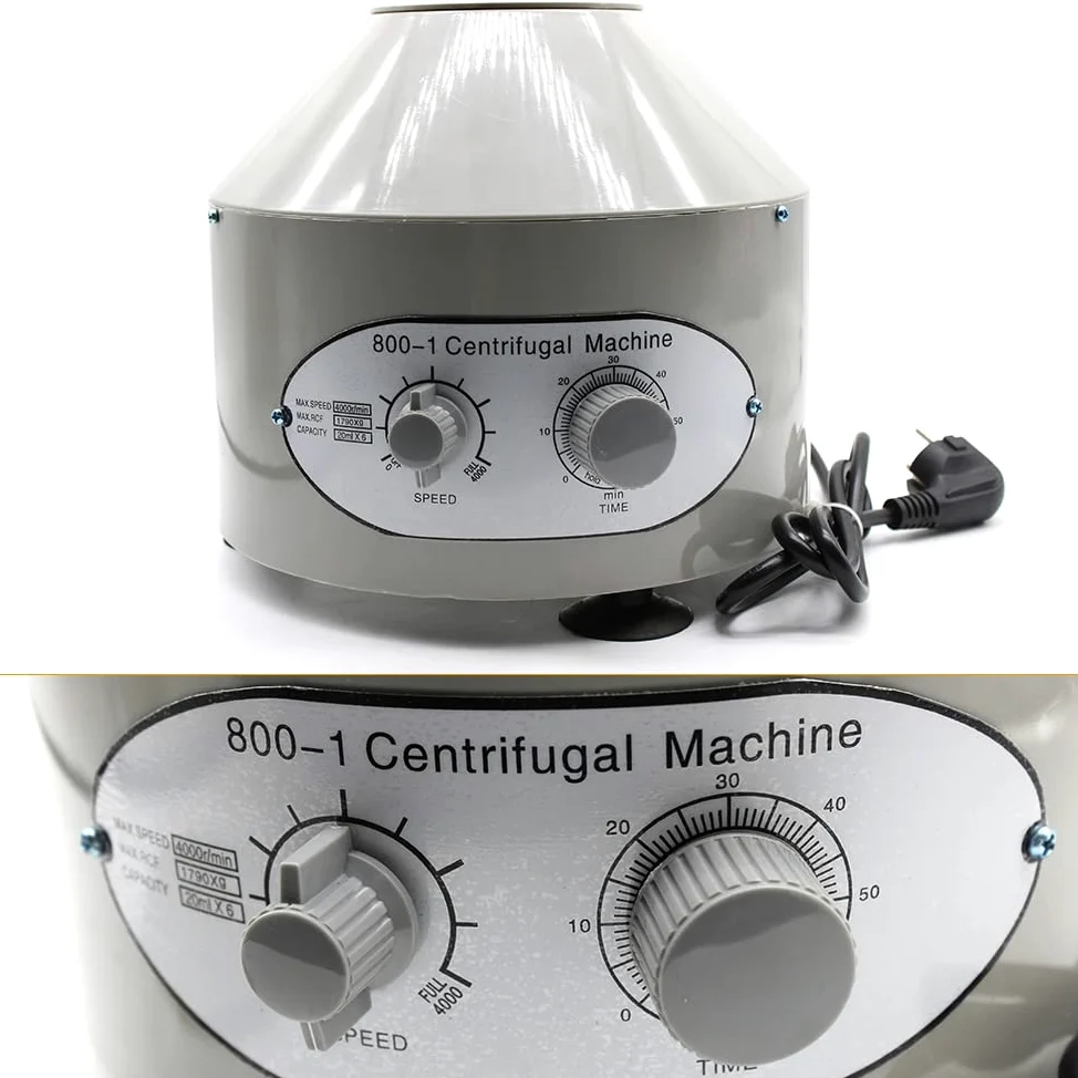 Centrifuga eléctrica de mesa, centrifugadora de laboratorio, 4000 rpm, laboratorio médico 25 W, 6 x 20 ml