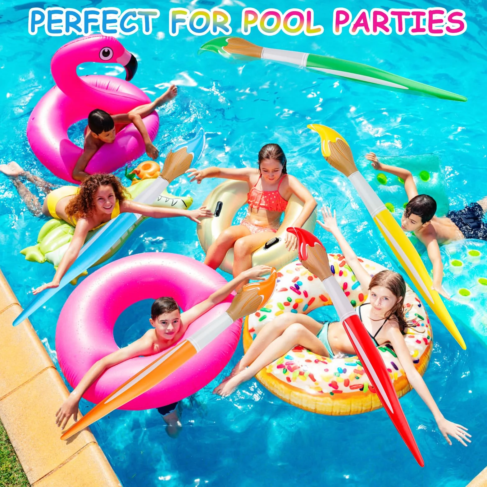 BOXOB Juego Pinceles Inflables Gigantes 105cm Globos Grandes 5 Colores
