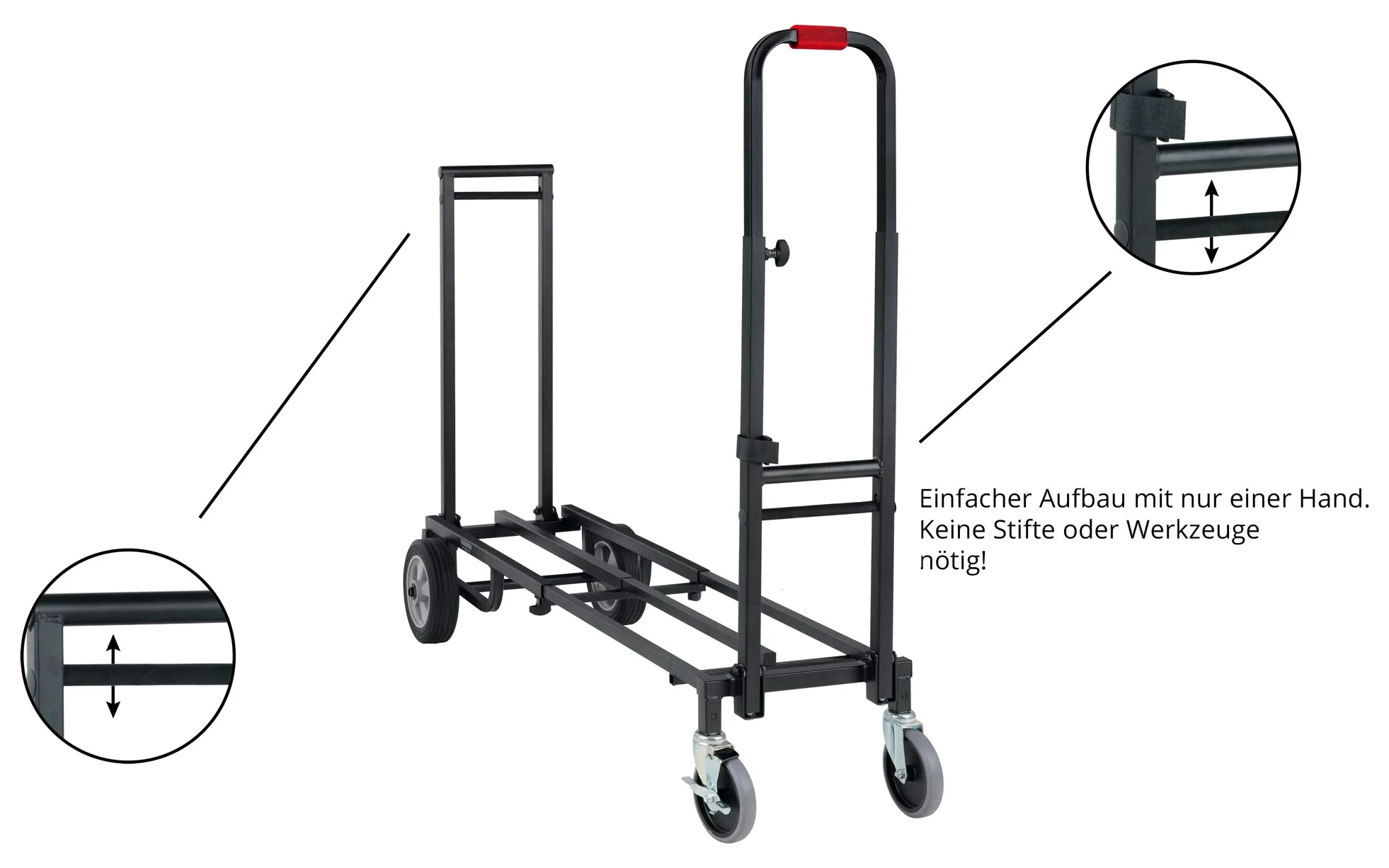 Stagecaptain Sherpa SCS-80 MKII Carro de Transporte (Mega Cart), 5 cm | Largo (superficie de carga útil): 73 cm - 120 cm, Altura: 116 cm, Ancho superficie de carga: 32 cm, Ancho con ruedas: 47 cm