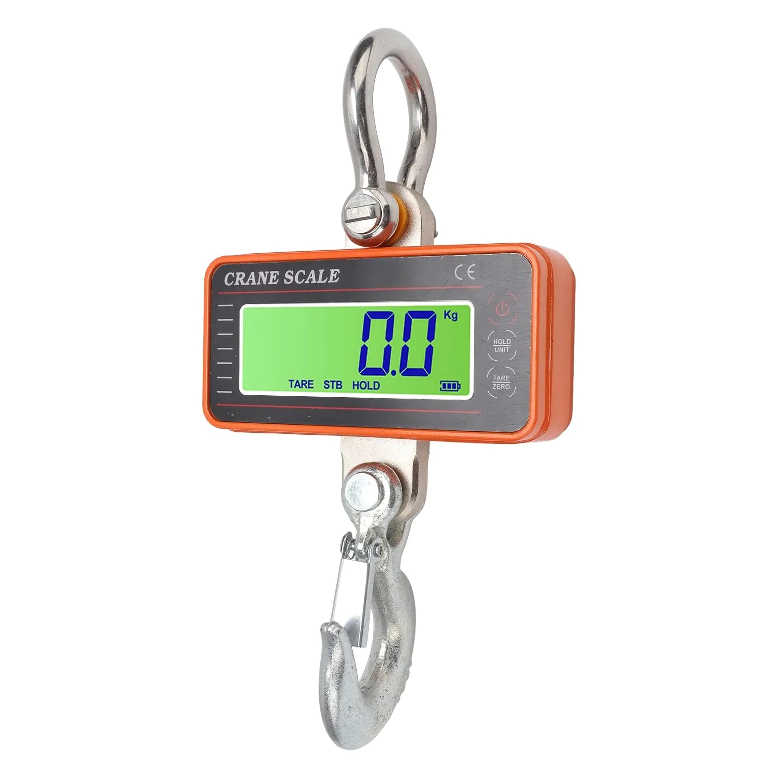 Báscula de Grúa Digital 1500 Kg 3000 Lb con Control Remoto Pantalla LED Báscula Colgante Industrial Electrónica Resistente Naranja