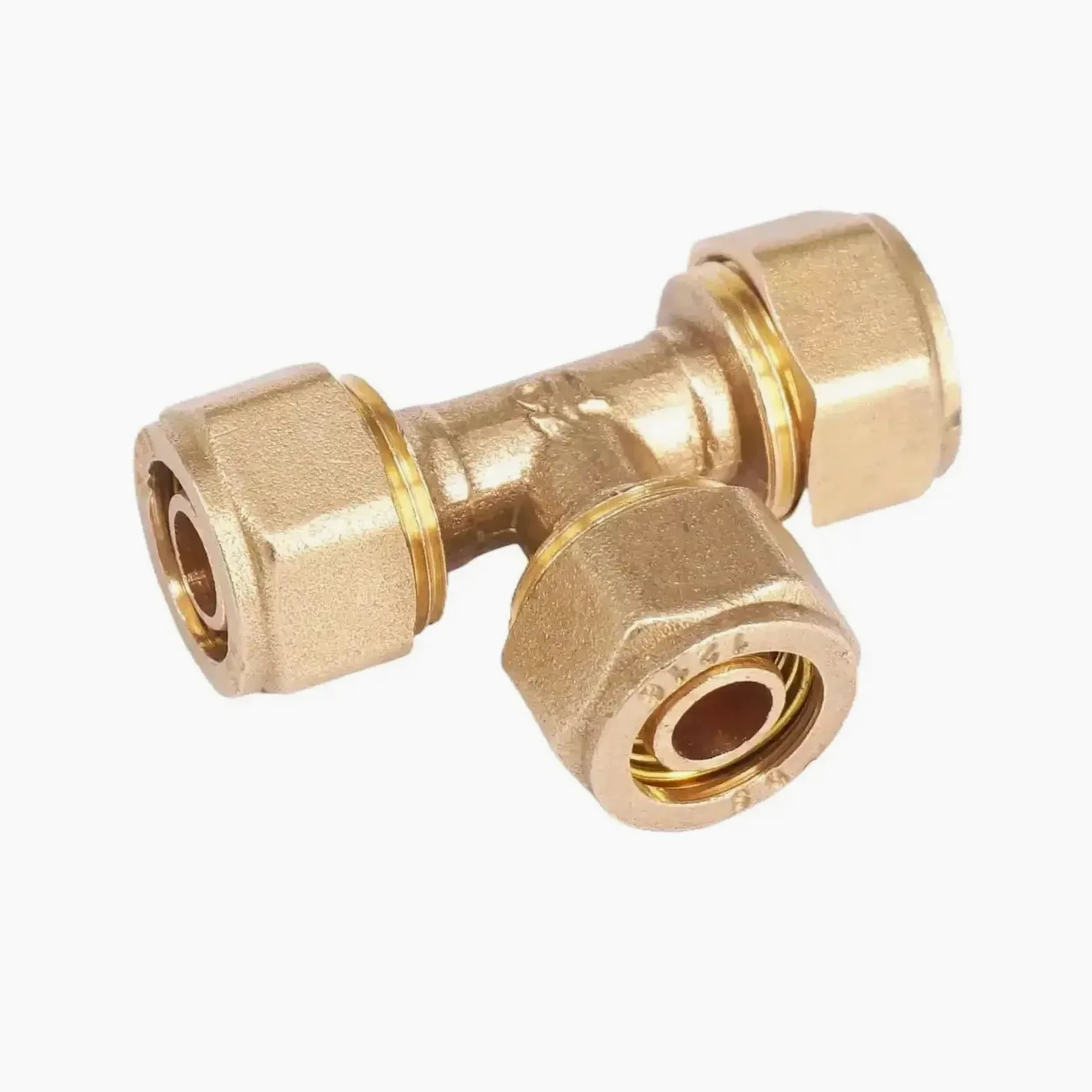1 Uds. Ajuste de tubo de PEX-AL-PEX ID x OD 12x16mm 14x18mm 16x20mm 20x25mm 26x32mm camiseta igual 3 vías conector de tuberías de latón(26x32mm)