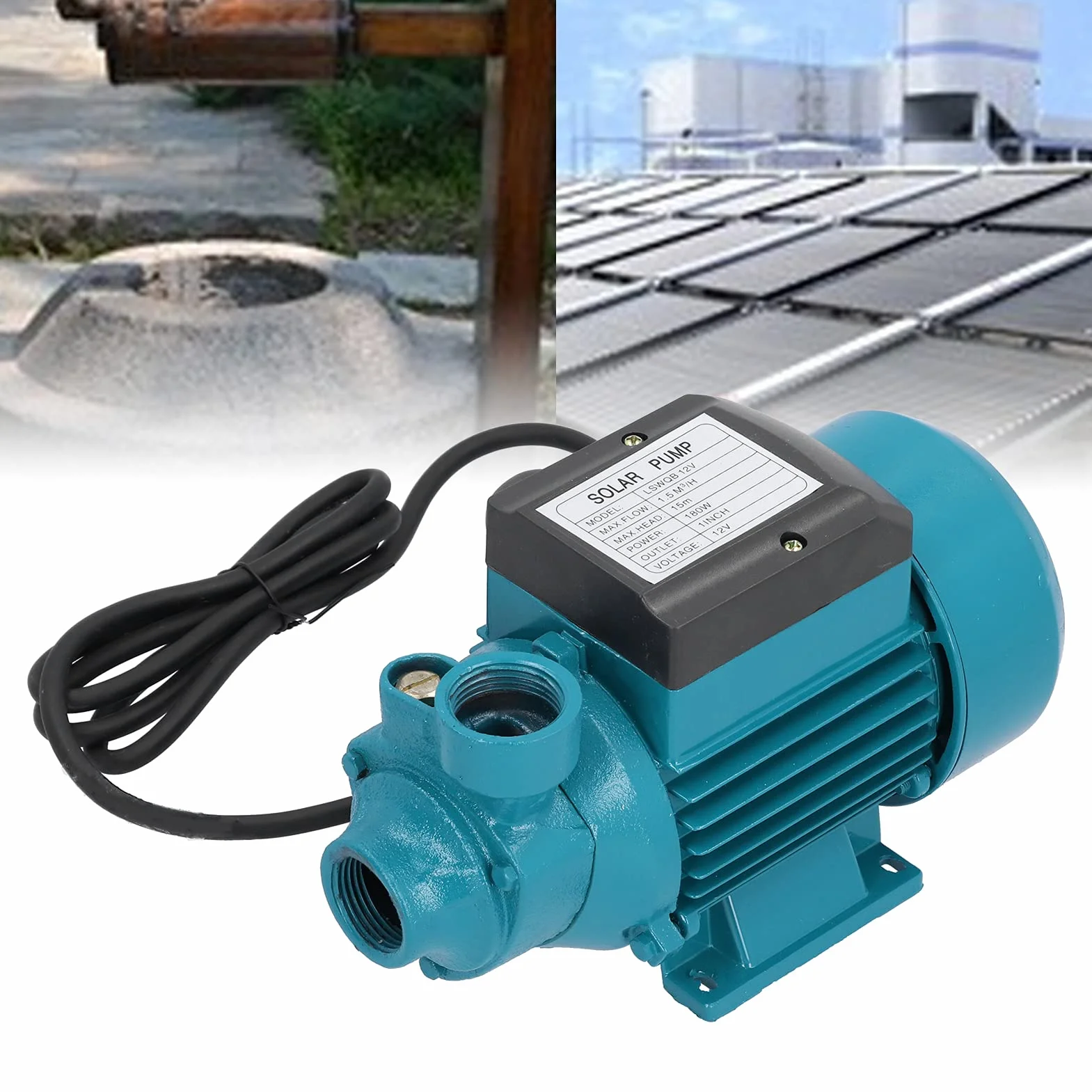 Bomba de Agua DC12V 180W, Micro Bomba Eléctrica de Flujo Máximo 15M, con de Enfriamiento y Acuario, Ideal para Sumidero Horizontal