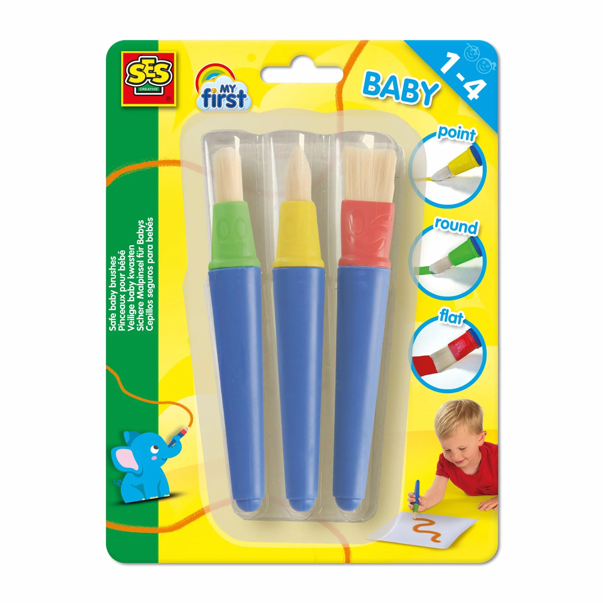 SES Creative 14440 My First-Safe Cepillos para bebé 3 Piezas