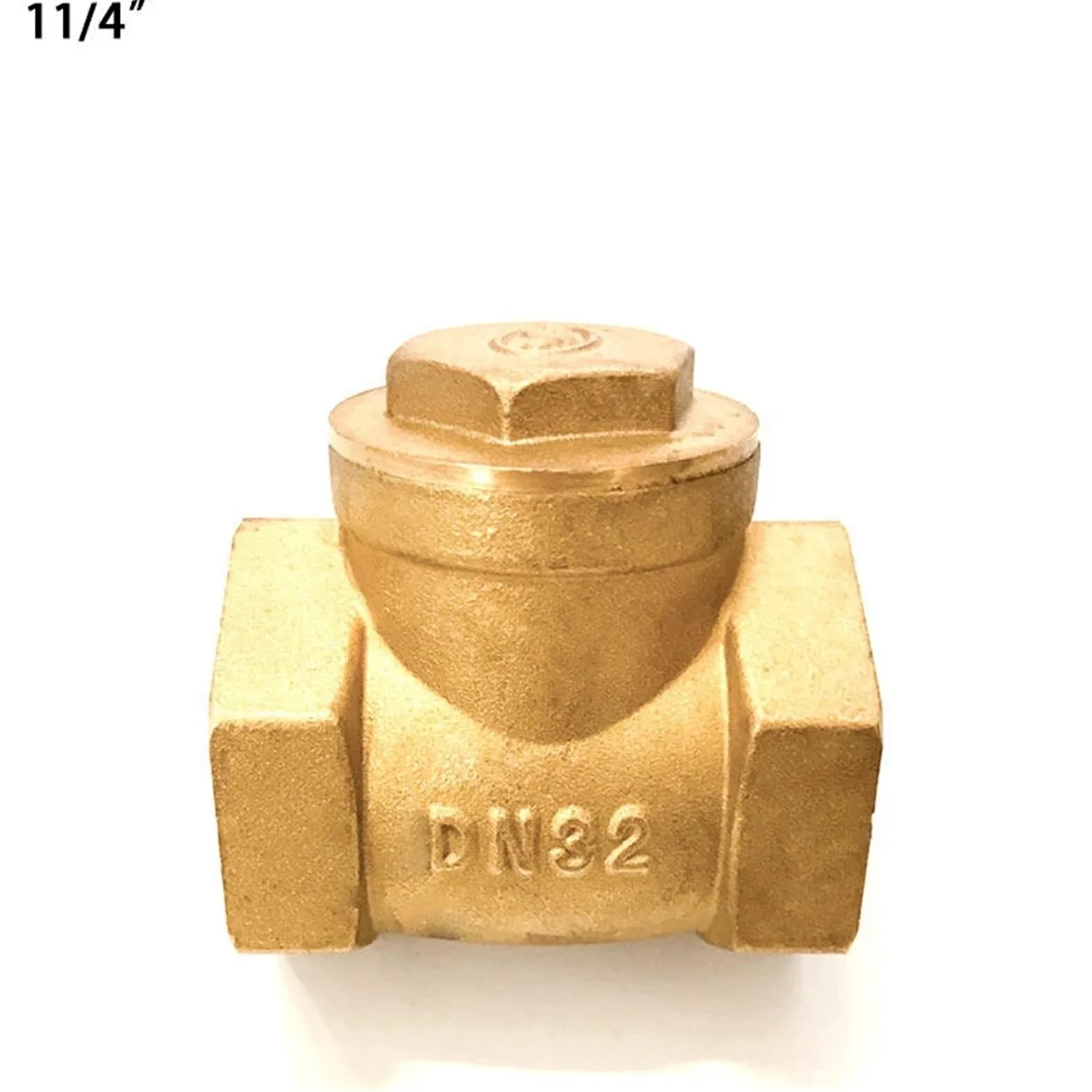 Válvula antirretorno con boca de alambre de latón horizontal de 1/2 3/4 1 2 pulgadas, válvula de retención con rosca hembra de cobre completo, 1 unidad(1-1/2")