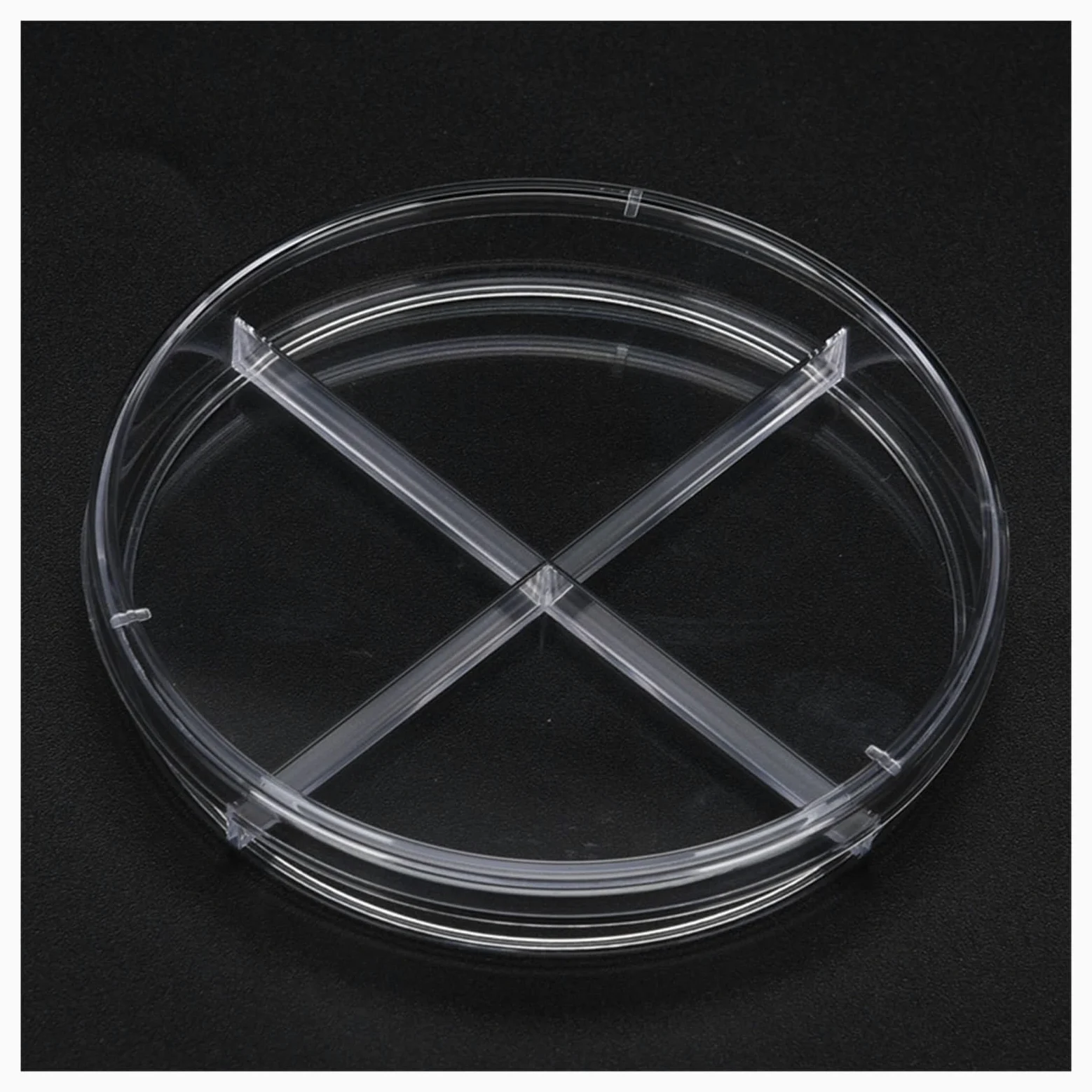 YYJzsw 80 Unids/lote Cuatro Celosías 90mm Plato De Petri De Plástico Estéril Plato De Cultivo De Laboratorio Transparente
