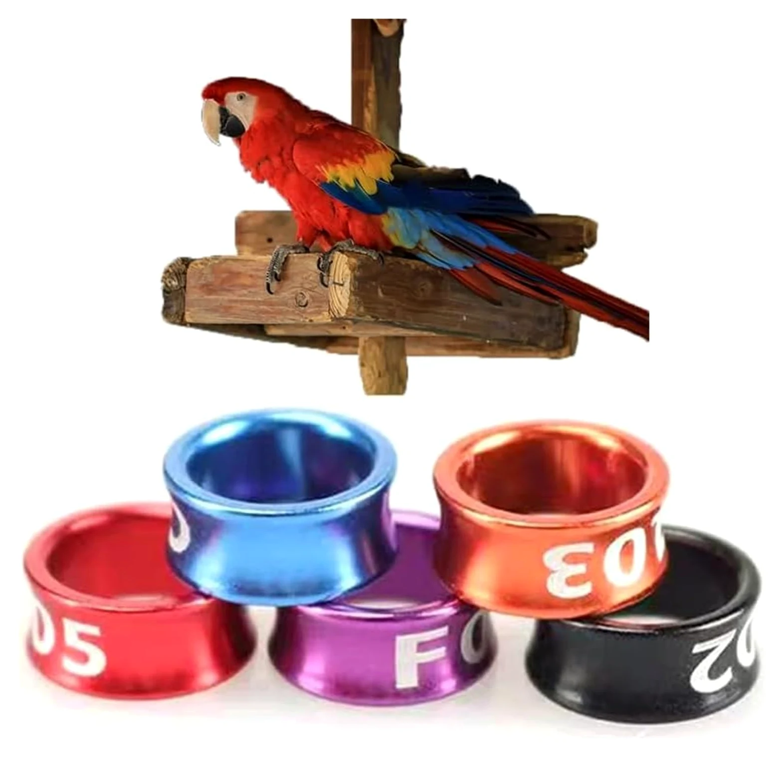 Identificación mediante anillas para aves, Anillos abiertos de aluminio for patas pájaros, anillos divididos for , numerados, multicolor, 4-8mm, 50-200 Uds(Mixed Colors8.0mm,200pc)