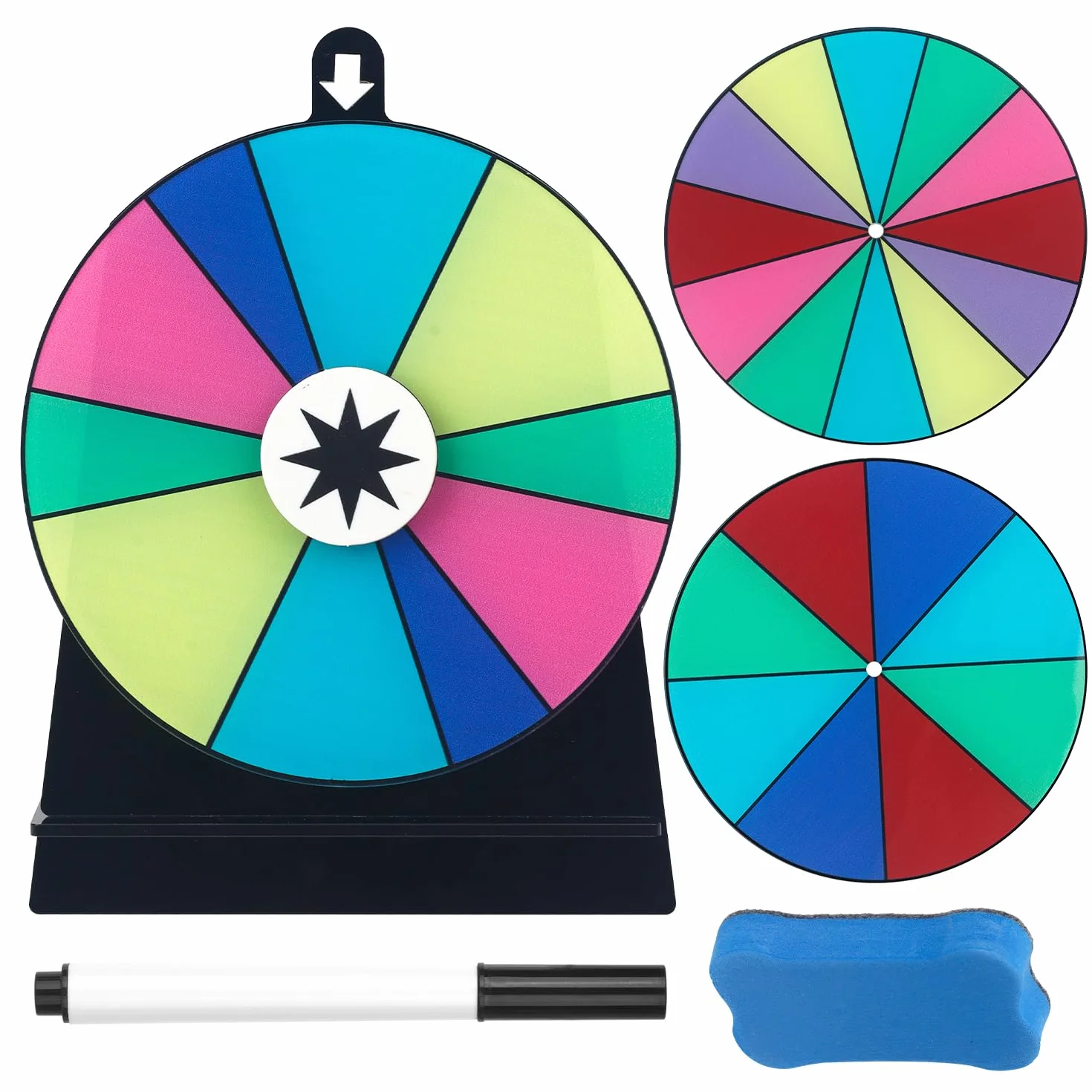 Rueda de la fortuna de 6 pulgadas con soporte, multicolor, giratoria de mesa