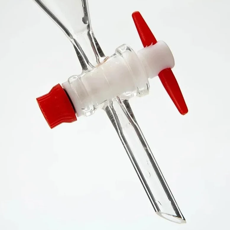 Embudo de separación en forma de pera de vidrio de laboratorio(500ml(PTEE))
