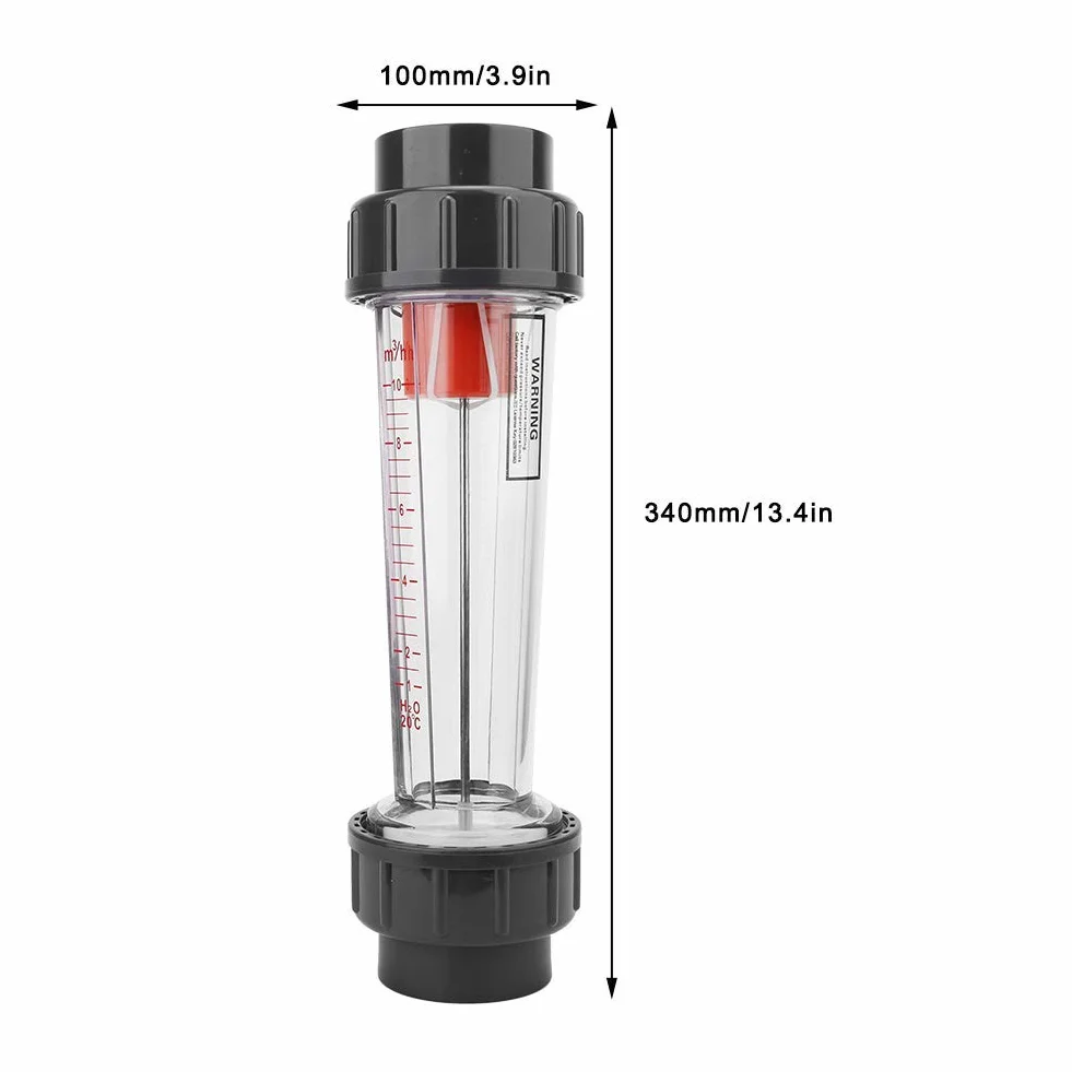 Medidor de Flujo de Agua LZS-50 1-10m³/H Rotómetro Tubo de Plástico