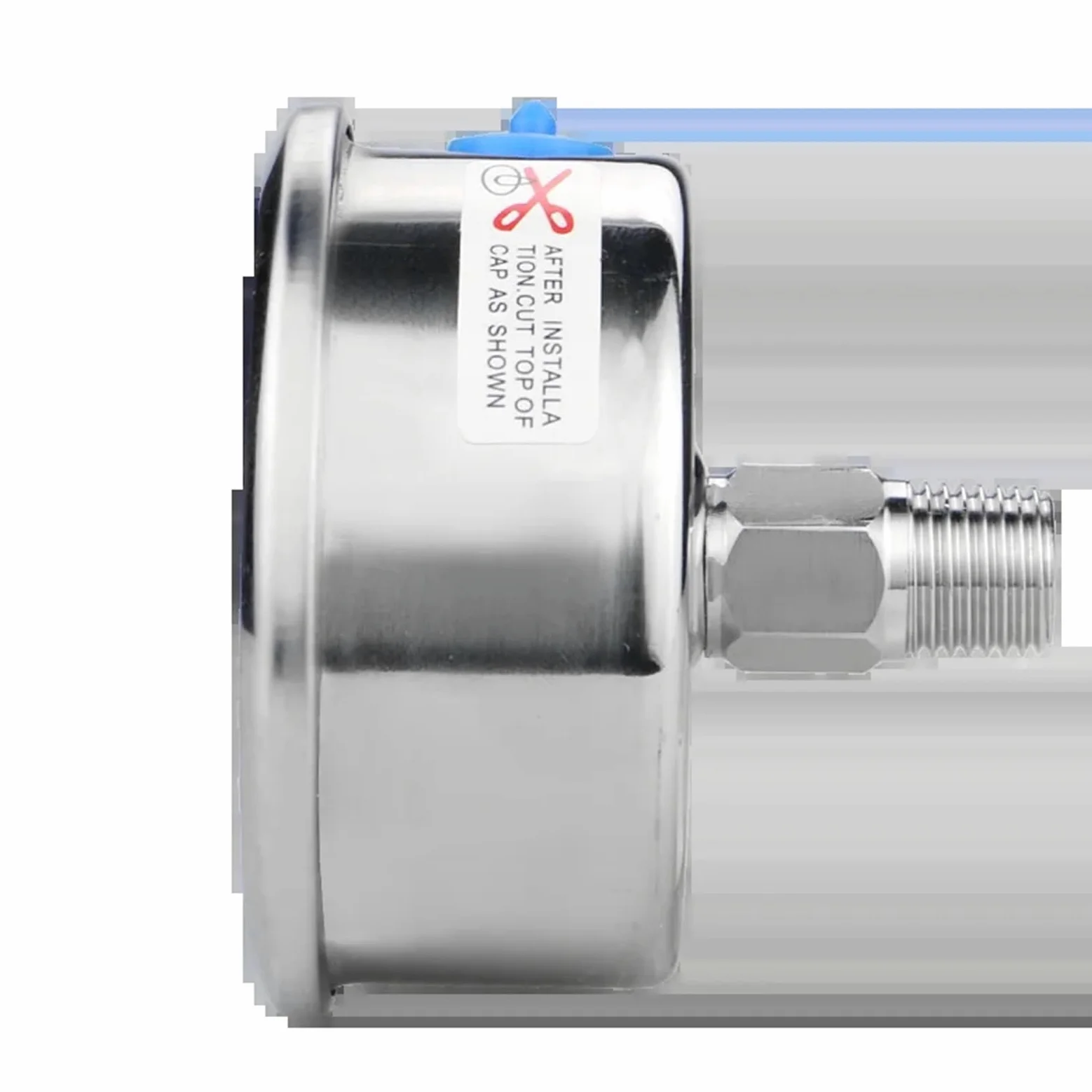 Manómetro de presión de Acero Inoxidable de 40 mm con conexión Trasera, 1-0-400 Bar, para Agua, Gas, Aire, Aceite, hidráulico (Color: NPT 1-8, tamaño: 0-6 Bar)