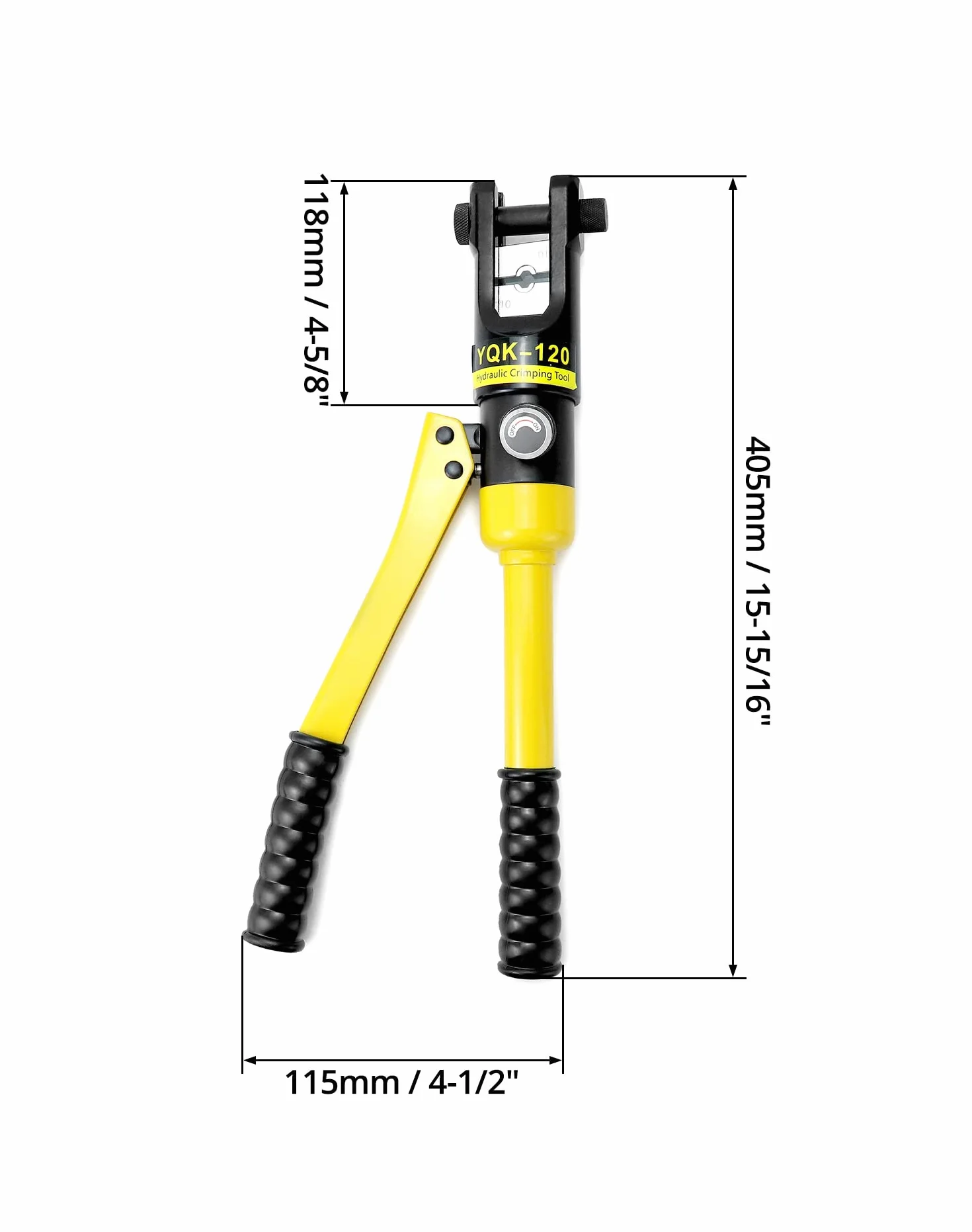 QWORK Crimpadora Hidráulica 12T, Trazo 12mm, 8 Matrices 10-120 mm²