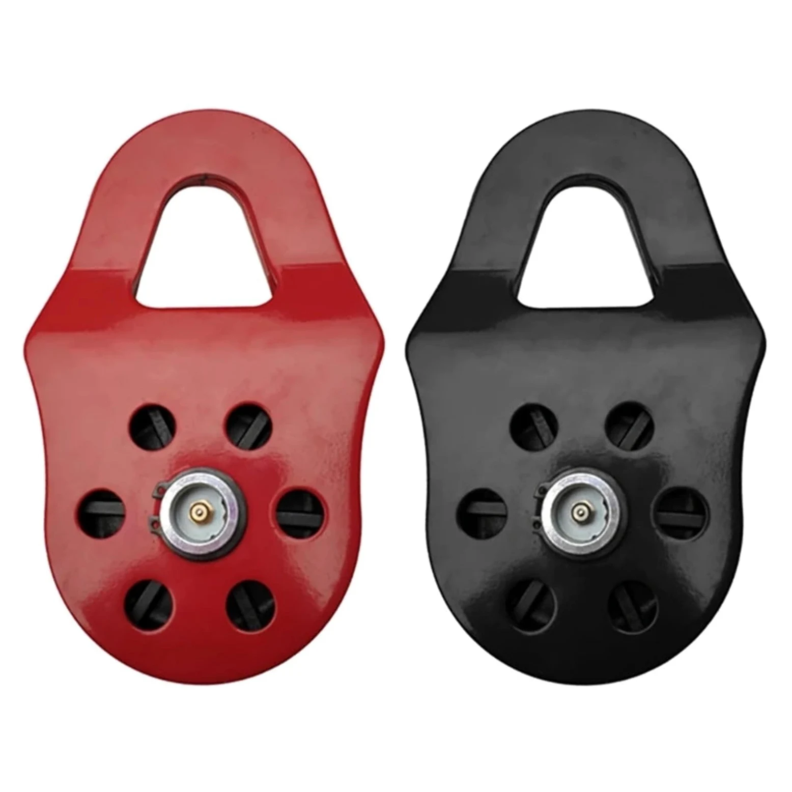 Polea Bloque de poleas de arranque de 10 toneladas para trabajo pesado para cuerda sintética Cabrestantes con fuerza de rotura Bloque de Polea Doble(Black)
