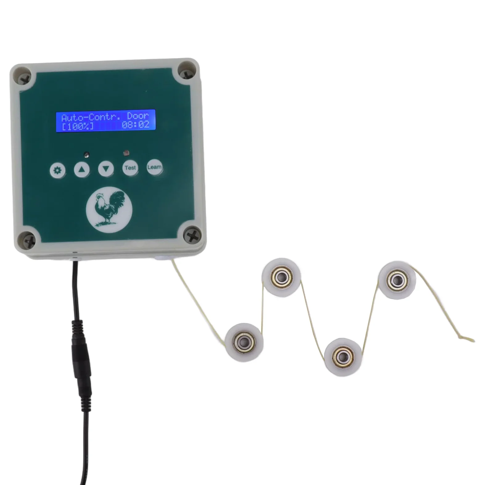 Kit de Motor Eléctrico para Puerta de Gallinero, Temporizador Programable IP44 a Prueba de Agua 100 a 240 V ABS Abridor Automático de Puerta de Gallinero con Control Remoto para Granja (Enchufe de l