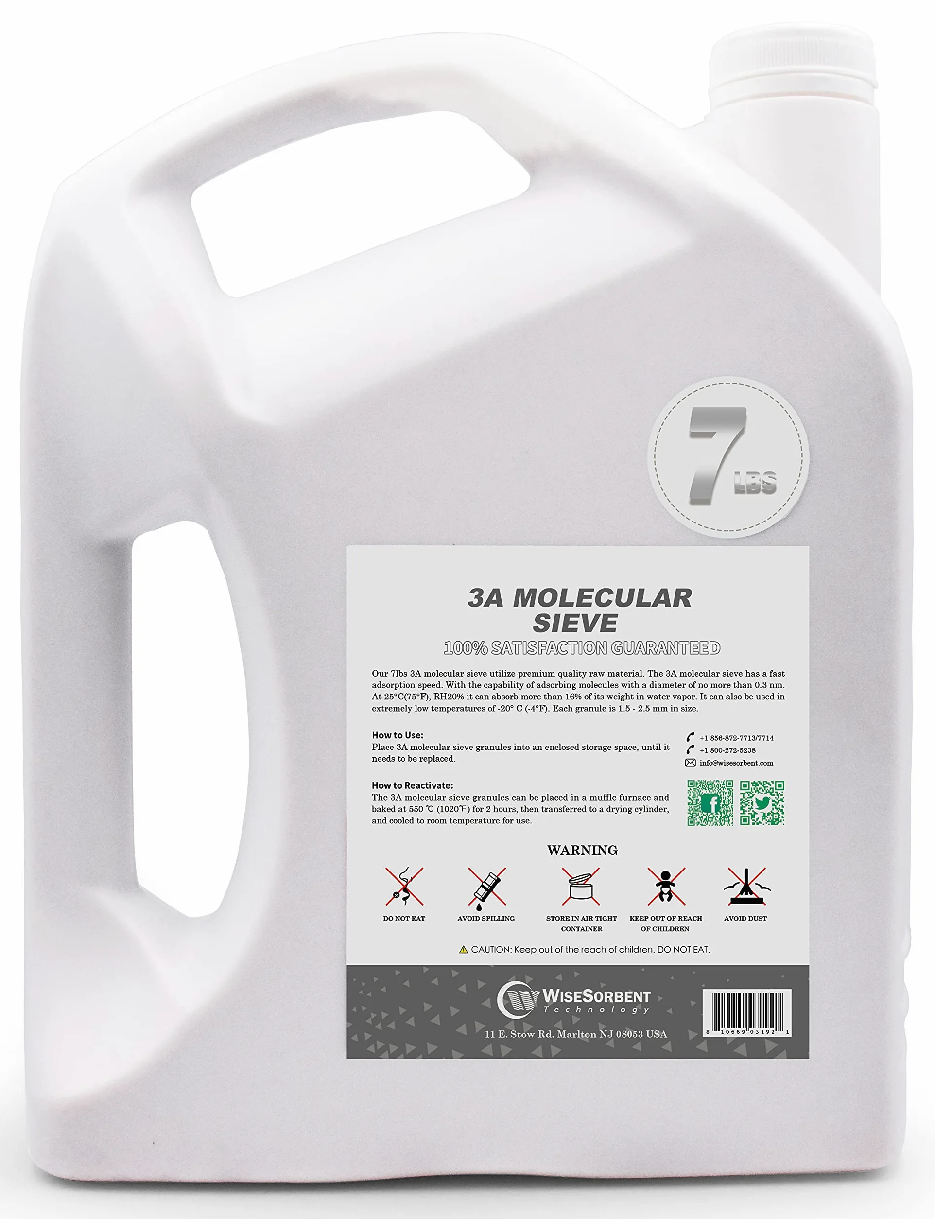 WiseSorb – 3,12 kg Tamiz Molecular 3A – Bolitas desecantes reutilizables con indicador, absorbente de humedad para armarios, almacenamiento, electrónica y herramientas