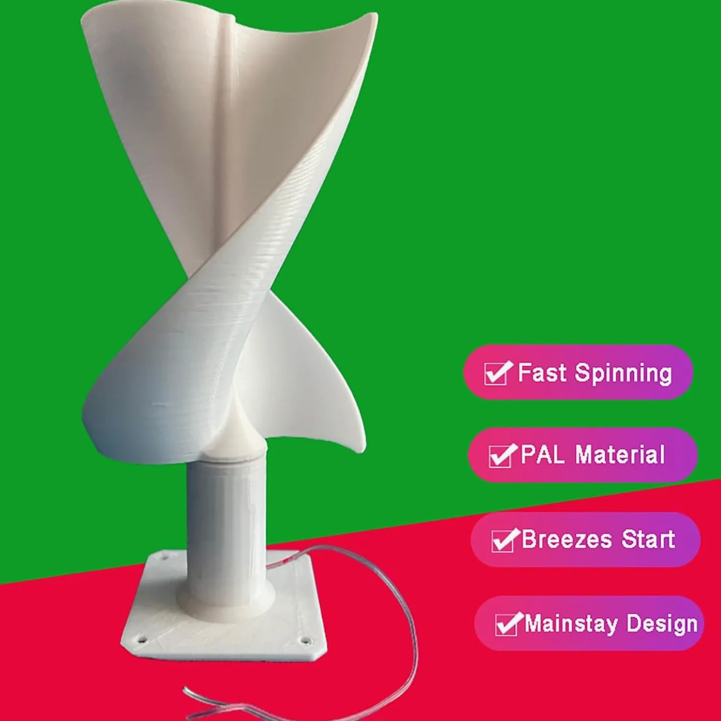 Turbina Eólica Vertical En Espiral, Generador Eólico, Generación De Energía Eficiente Y Diámetro De Rotación De 150 Mm, Funcionamiento Silencioso Y Fácil De Instalar, para Clases Magistrales.