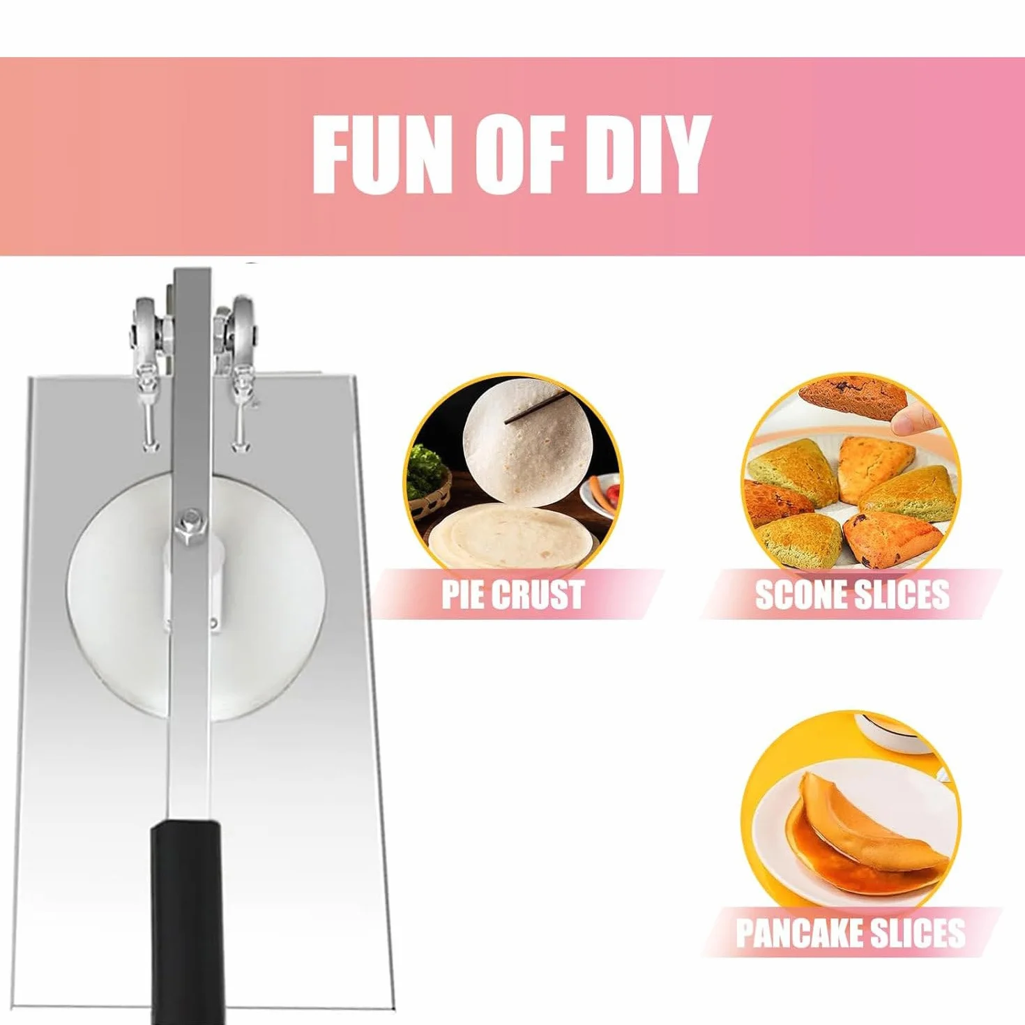 Máquina Manual para prensar Masa de Pizza, laminadora de Masa de Pizza Comercial de Acero Inoxidable, con Varilla de extensión, máquina Manual para prensar Masa de Pizza,24cm
