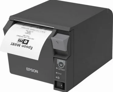 Epson C31CD38032 – TM-T70II, USB, RS232 – Dark Grey, 180 PPP – Incluye: Unidad de Suministro de energía, Cable de alimentación (EU), Orden Separado: Cable de Interfaz