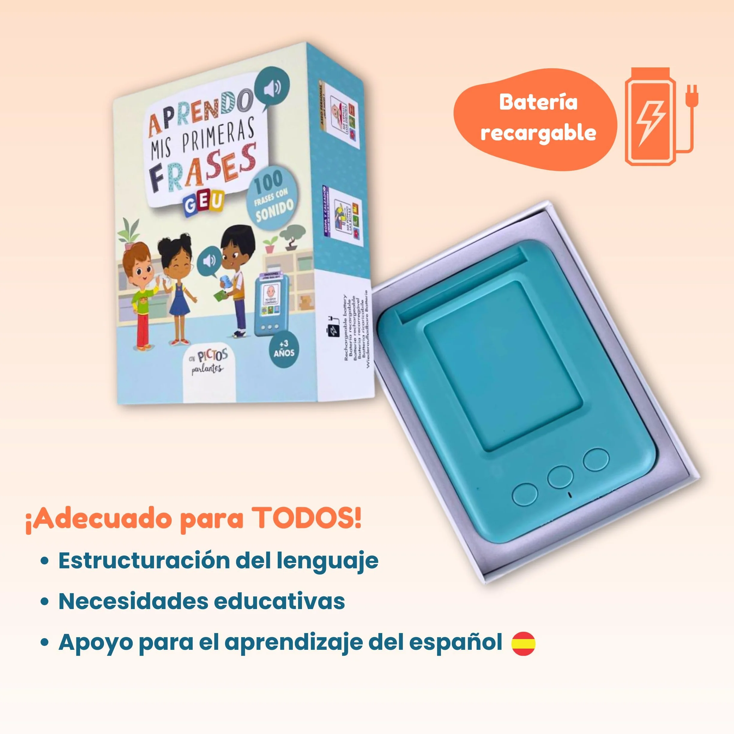 Tarjetas Parlantes Español con Pictogramas | Estimulación del Lenguaje y Apoyo para Aprendizaje del Idioma - Editorial GEU