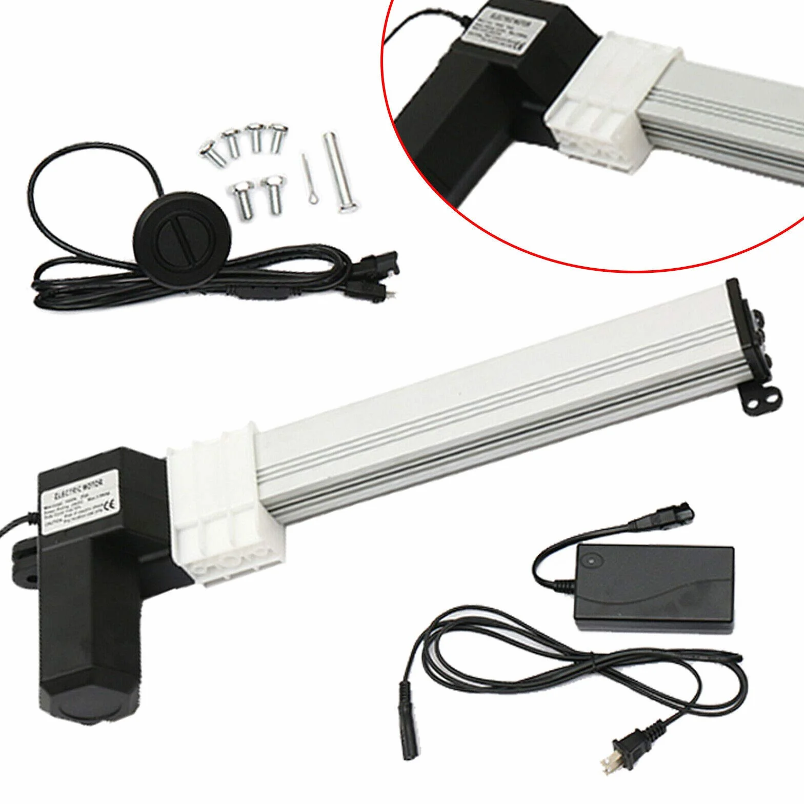 Actuador Lineal Motor 24V 5mm / s, Actuador Lineal de Carrera DC 6000N, 330mm Motor Eléctrico Lineal Accionamiento
