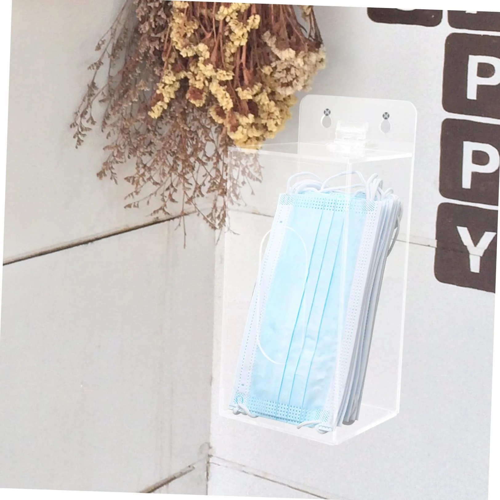 BESTYASH Soporte de Pared para Guantes Caja de Almacenamiento Transparente
