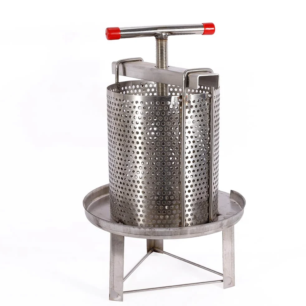 Prensa de miel manual, 24 cm de diámetro, malla de acero inoxidable, prensa de cera de miel, prensa de apicultura, herramienta para el hogar, apicultor, agricultor