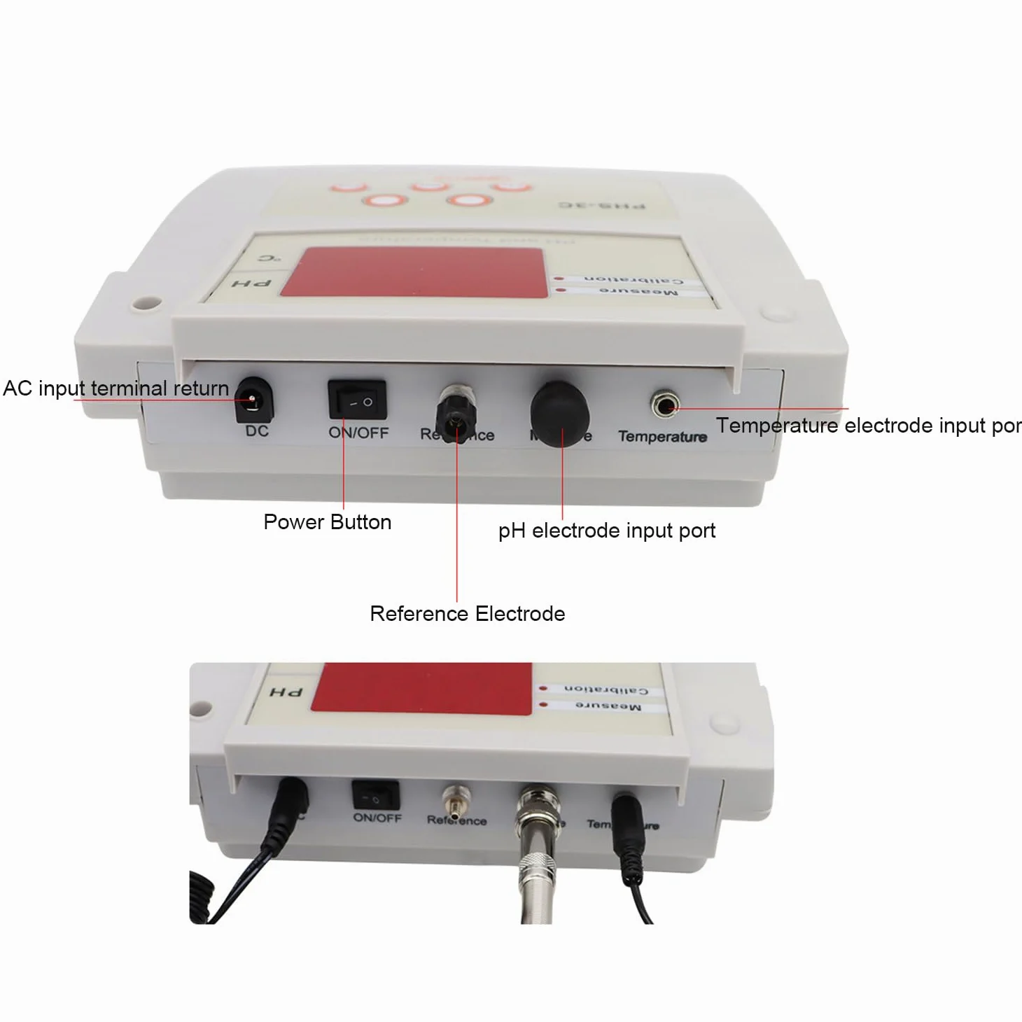 Genérico Medidor De Ph De Sobremesa para Laboratorio, Medidor De Ph Digital, Calibración Automática con Precisión De 0,01 Ph, Compensación De Temperatura De Doble Electrodo