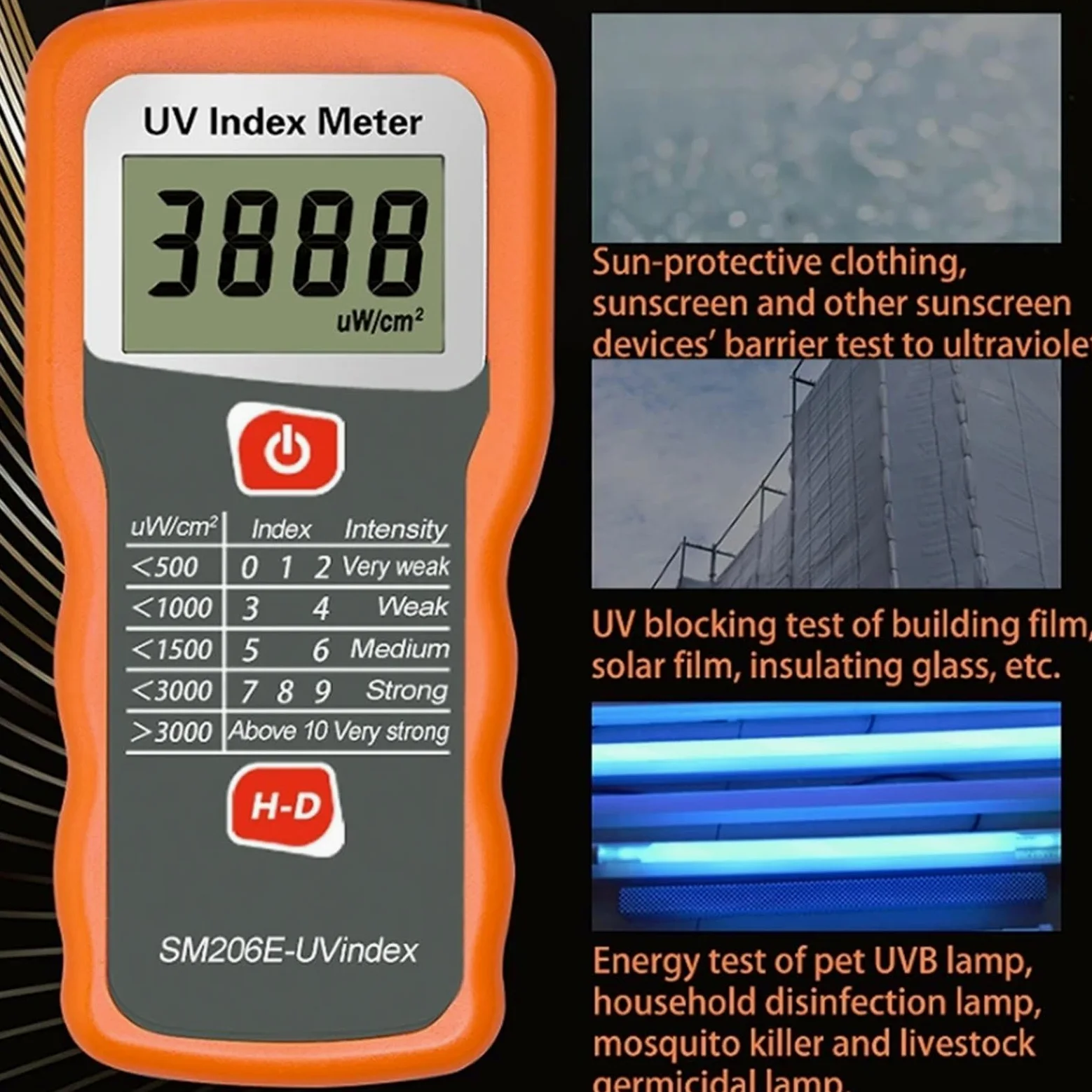 Probador digital de índice UV, medidor de índice de radiación ultravioleta UVA + UVB a la luz Solar, protector Solar, Detector de rendimiento de bloqueo de película