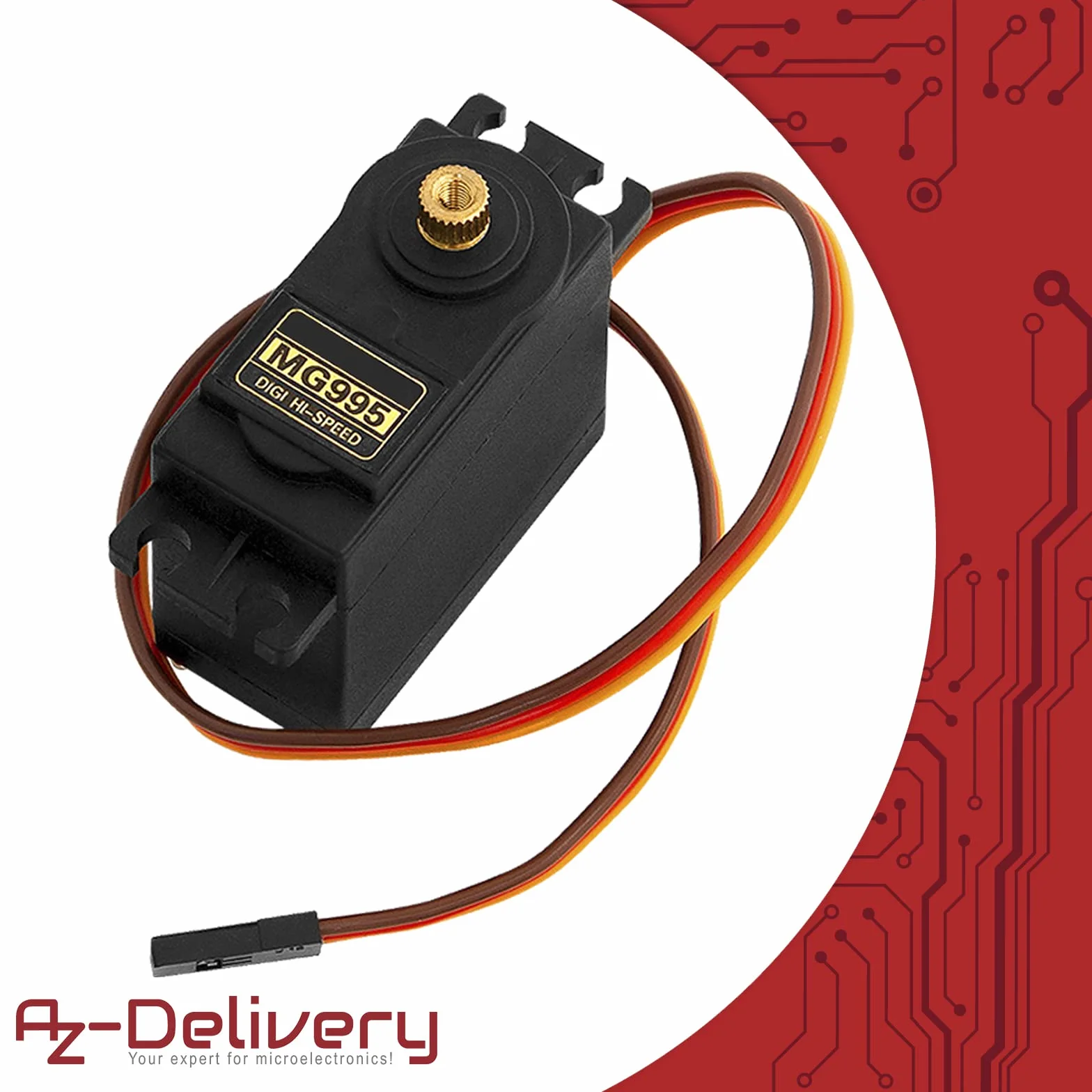 AZDelivery 3 x MG995 Micro Digital Servo Motor para RC Robot Avión Helicóptero Compatible con Arduino