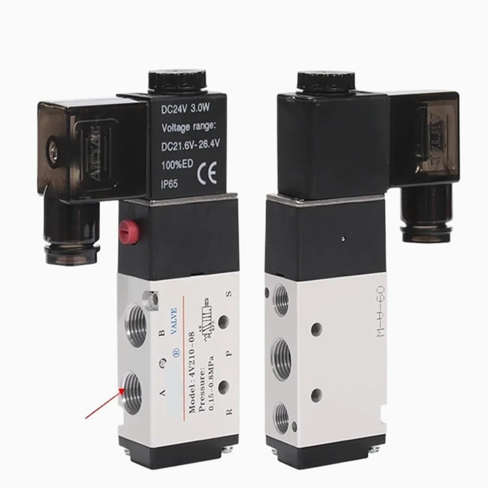 Electroválvula neumática de 5/2 vías 4V110-06, 4V210-08, 4V310-10, 4V410-15, 12 V, 24 V, 110 V y 220 V, válvula de control de dirección(4V410-15,AC220V)