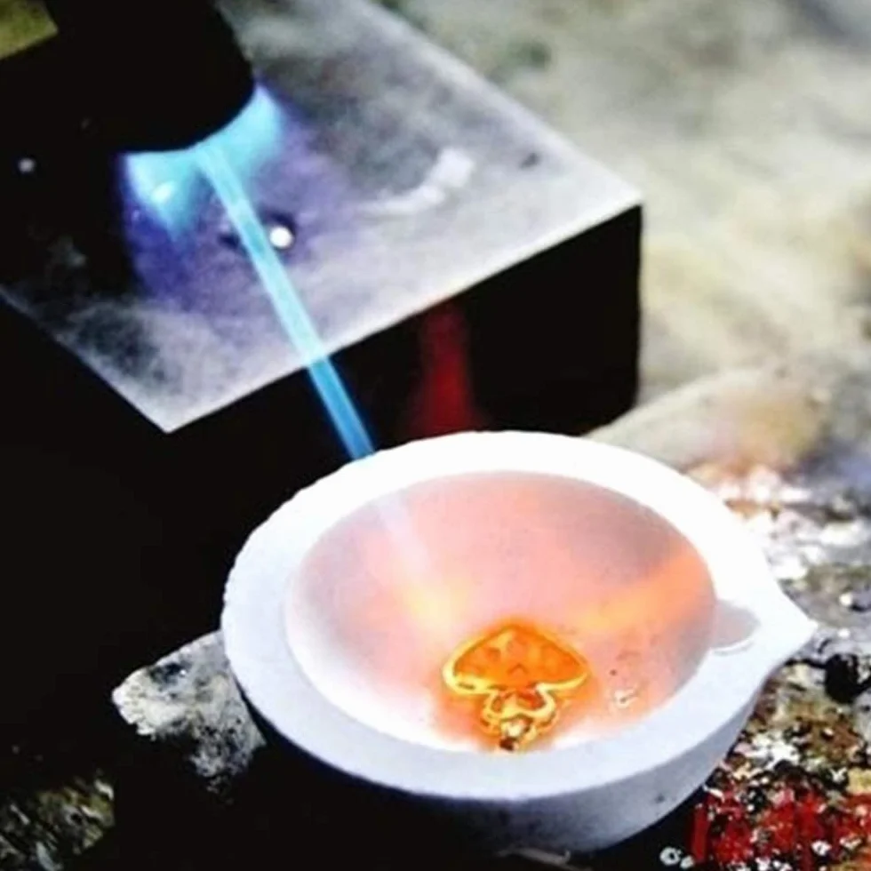Antorcha de cerámica 58 mm 100 g crisoles de sílice de cuarzo alta temperatura con pinza 25 cm para joyas
