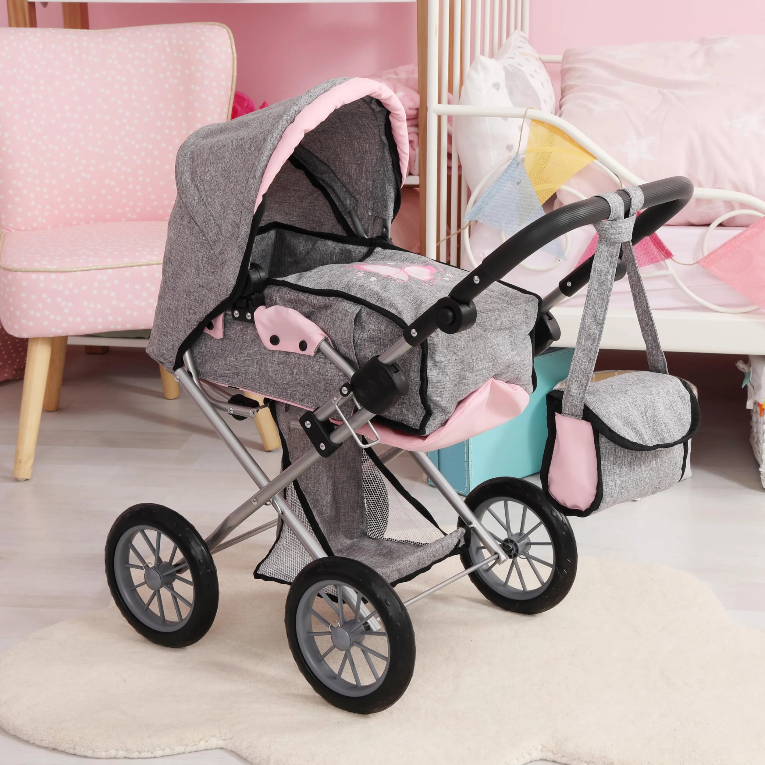 Bayer Design City Star Cochecito de muñecas Plegable Ajustable