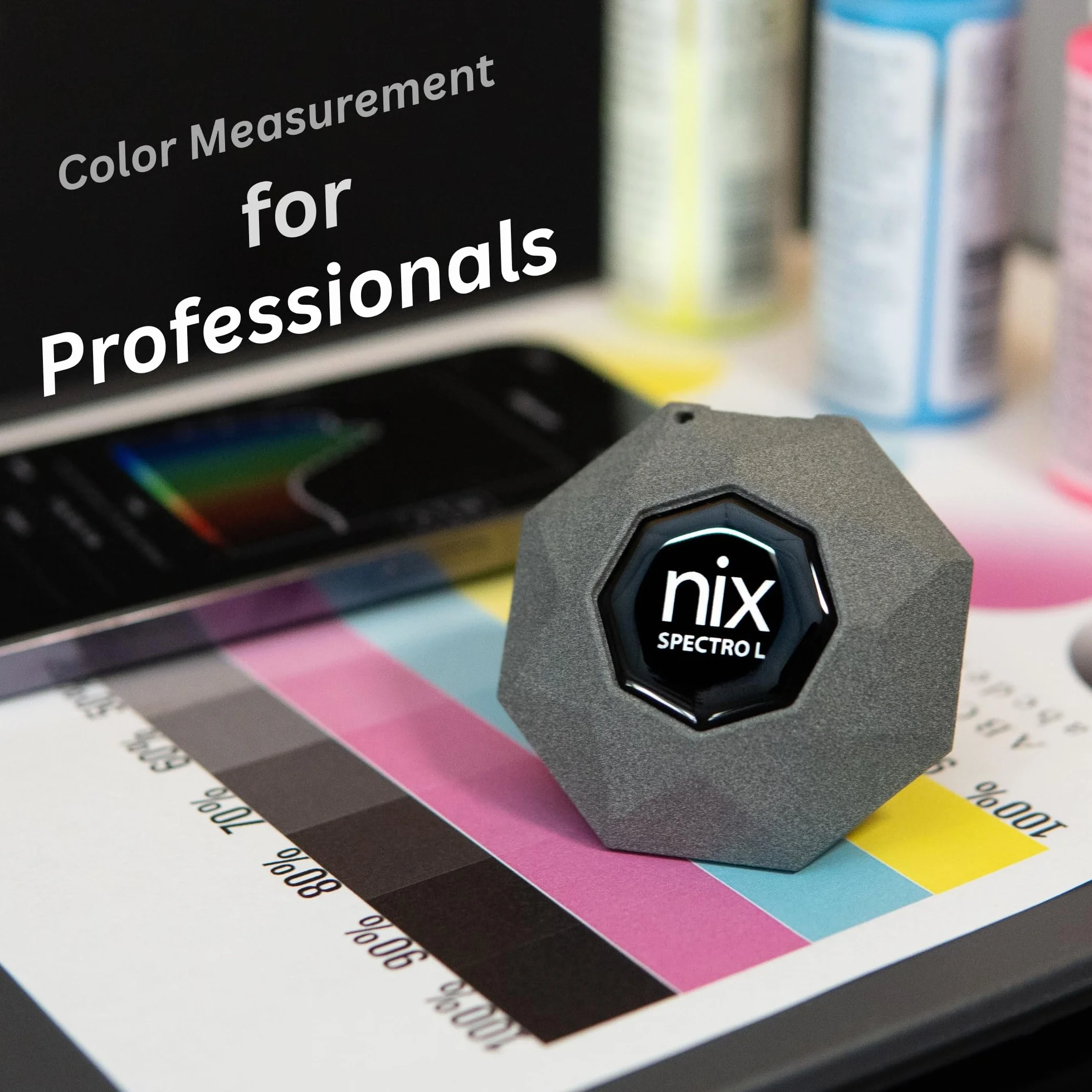 Espectrofotómetro y densitómetro Nix Spectro L: tecnología profesional de combinación de colores, compatibilidad con más de 200 000 pinturas