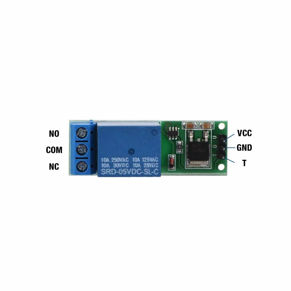 Mini tablero de disparo de 6-24 V, módulo de relé de pestillo abatible, interruptor de bloqueo automático biestable, disparador de pulso bajo