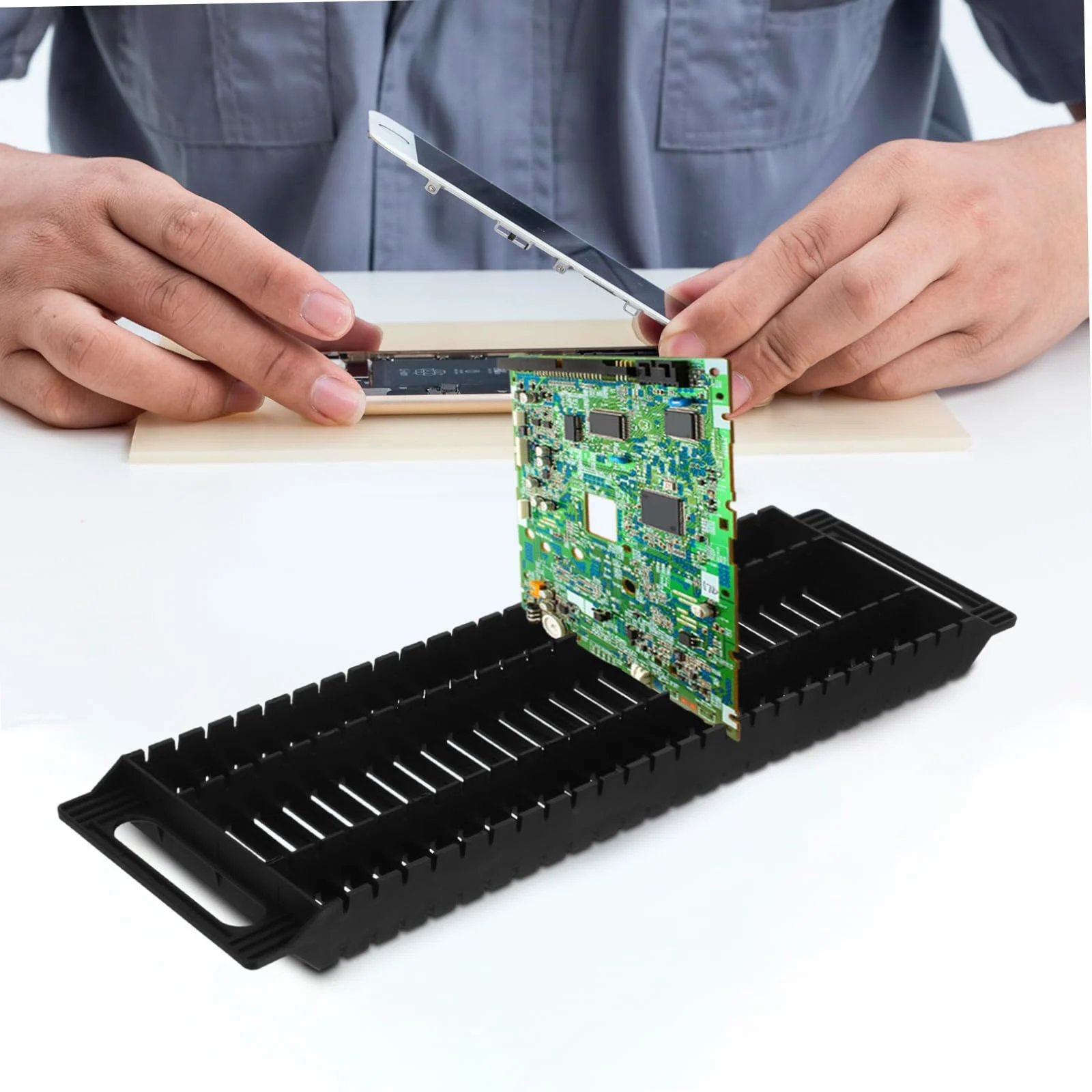 6piezas Soporte de Placa de Circuito Antiestático Estante Antiestático para Pcb Almacenamiento de Placas de Circuito Material Uso Electrónico