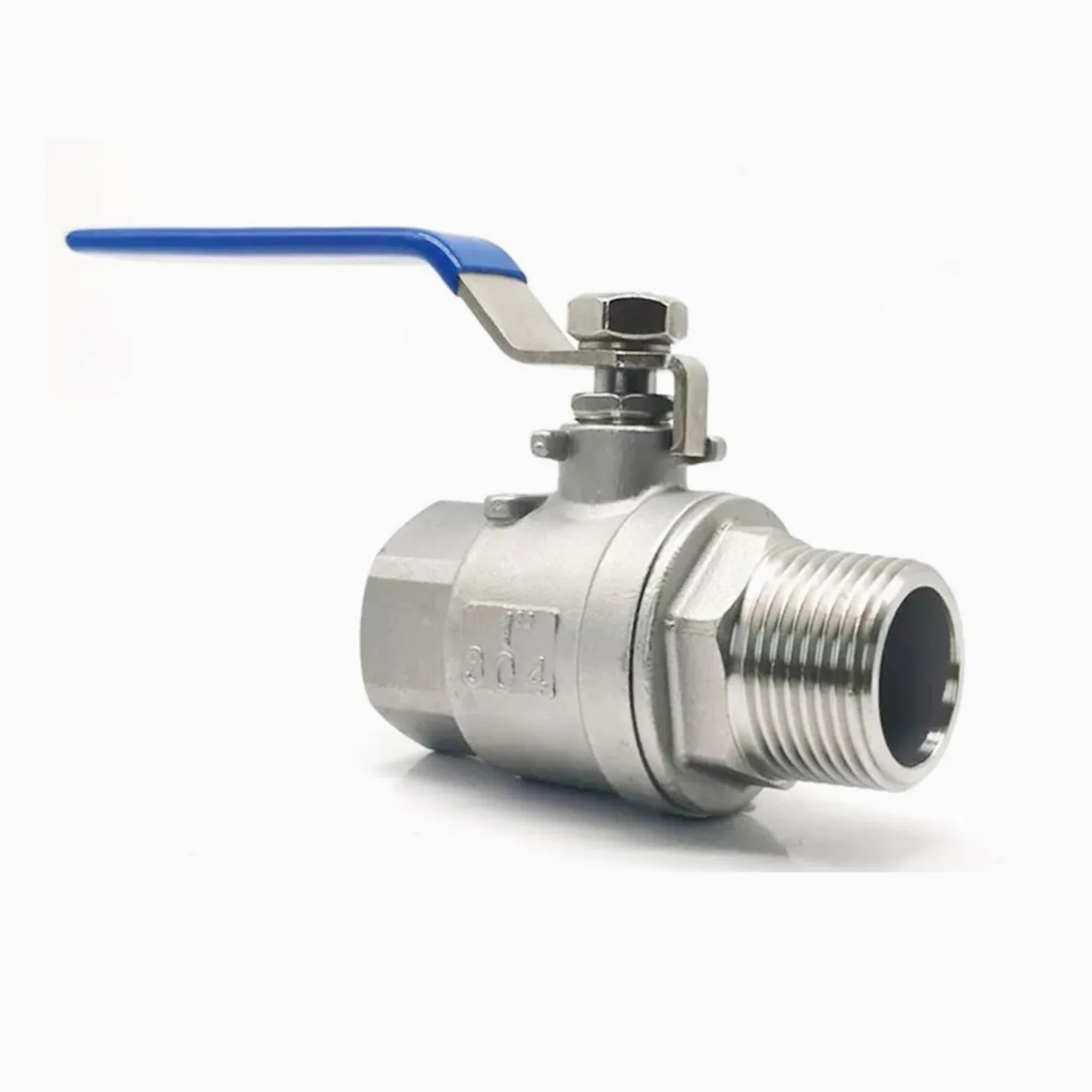 Válvula de bola 2p acero inoxidable 304, 1/2 ", 3/4", 1, 2", BSP, válvula agua rosca hembra y macho, adaptador mango ajuste del interruptor aceite Gas(2")