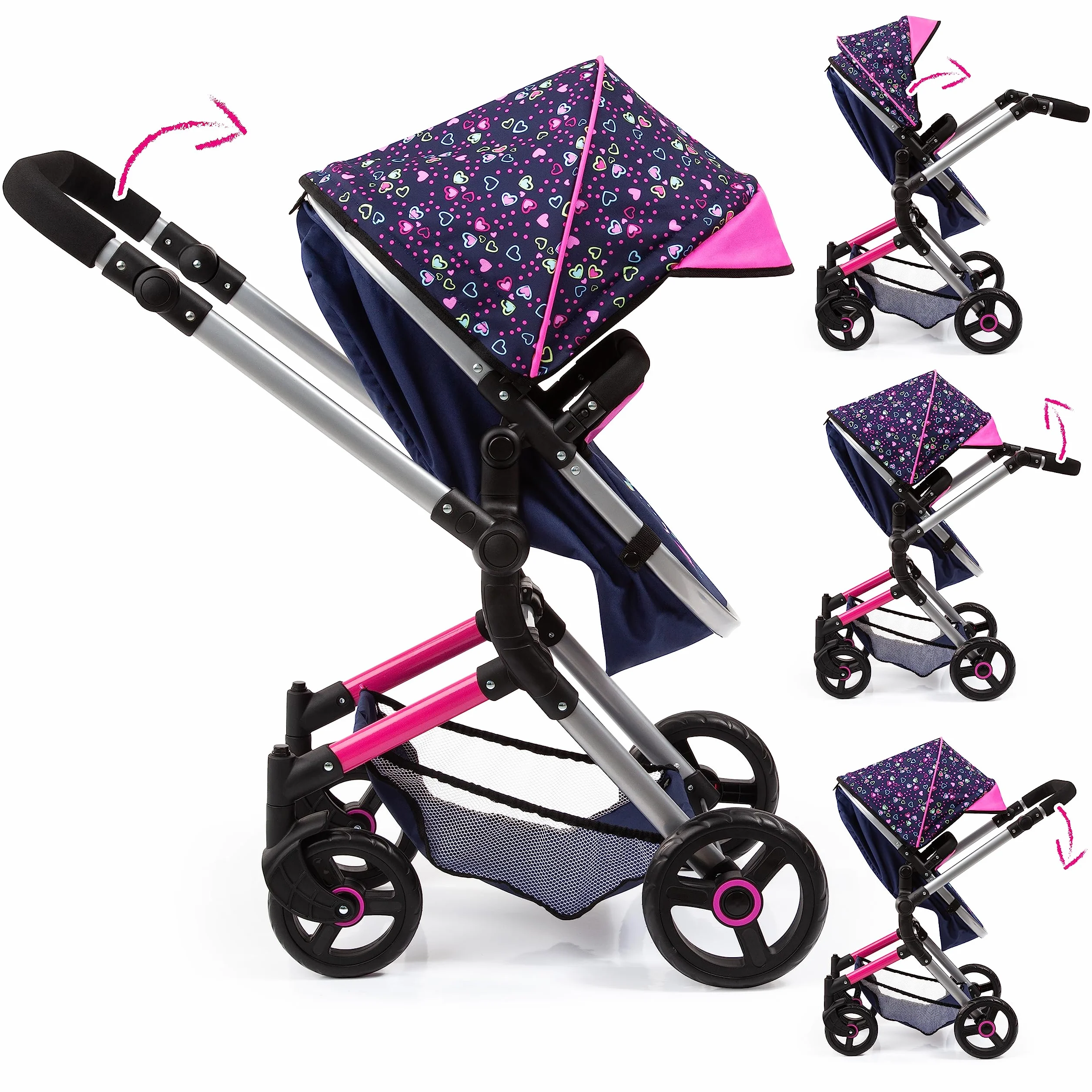 Bayer Design Cochecito de Muñecas Carro Neo Vario Convertible Plegable Azul Comsirena