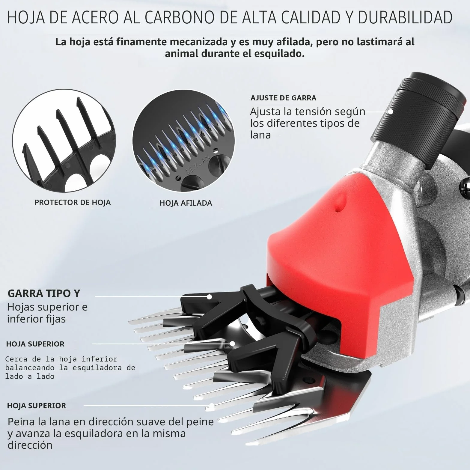1000W Esquiladora Ovejas, Esquiladora Eléctrica con 6 Velocidades Ajustables, Cortapelos Eléctrico con Estuche de Transporte, Máquina de Esquilar Eléctrica para Ovejas Ovino Alpacas Cabras