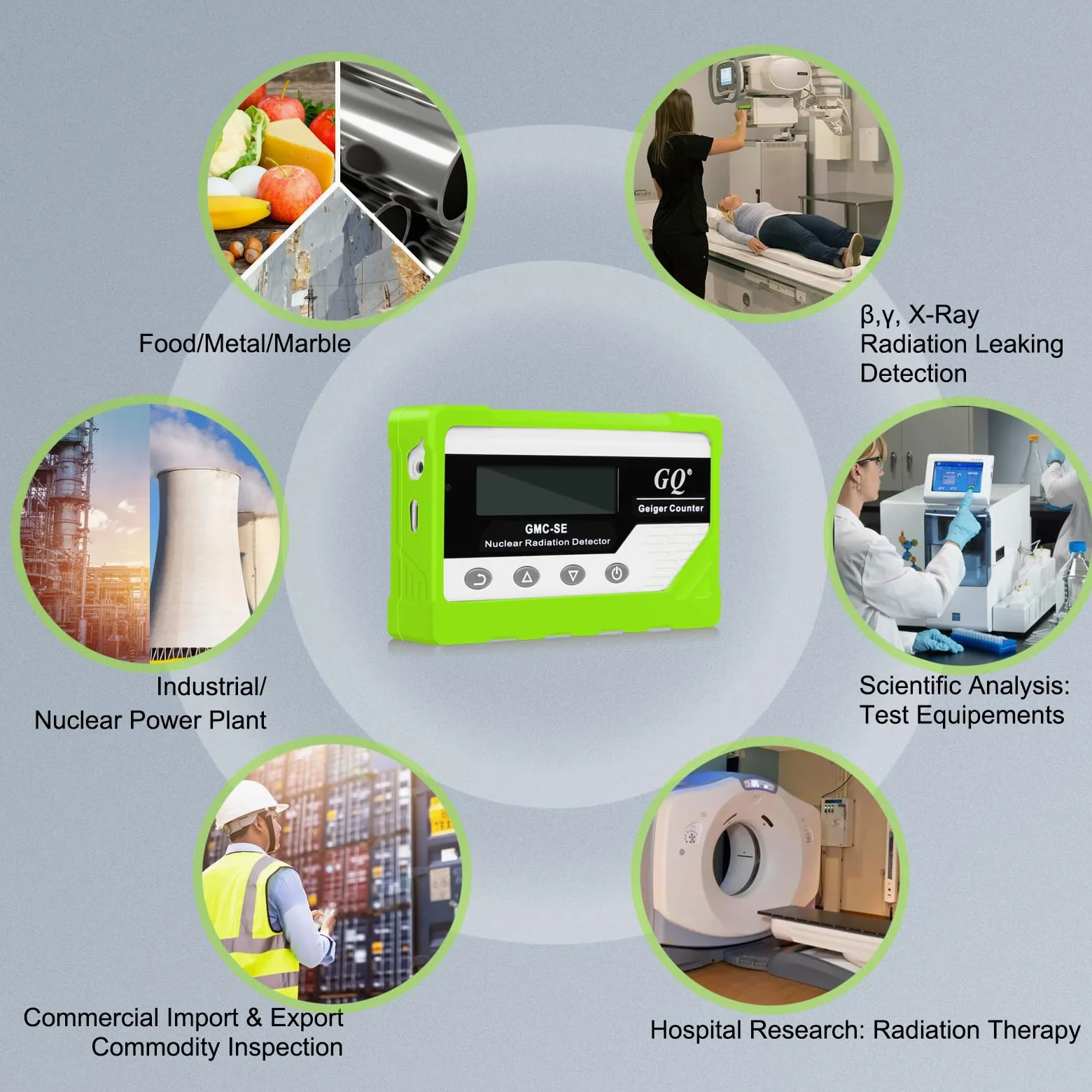 GQ GMC-SE Geiger - Detector de radiación con contador de rayos X beta gamma, medidor de radiación portátil, dosímetro digital de radiación nuclear, dispositivo de grabación automática de datos, funda