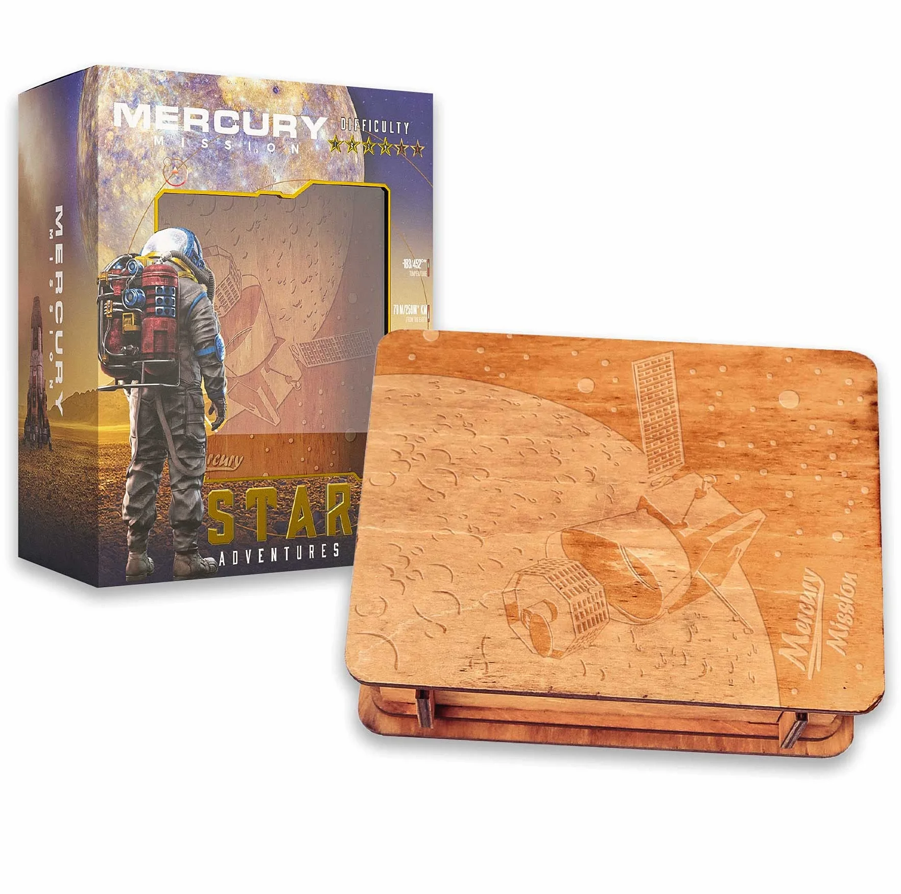 Logica Juegos Art. Mercurio Rompecabezas de Madera Cofre Secreto Dificultad 4/6 Extremo Star Adventures